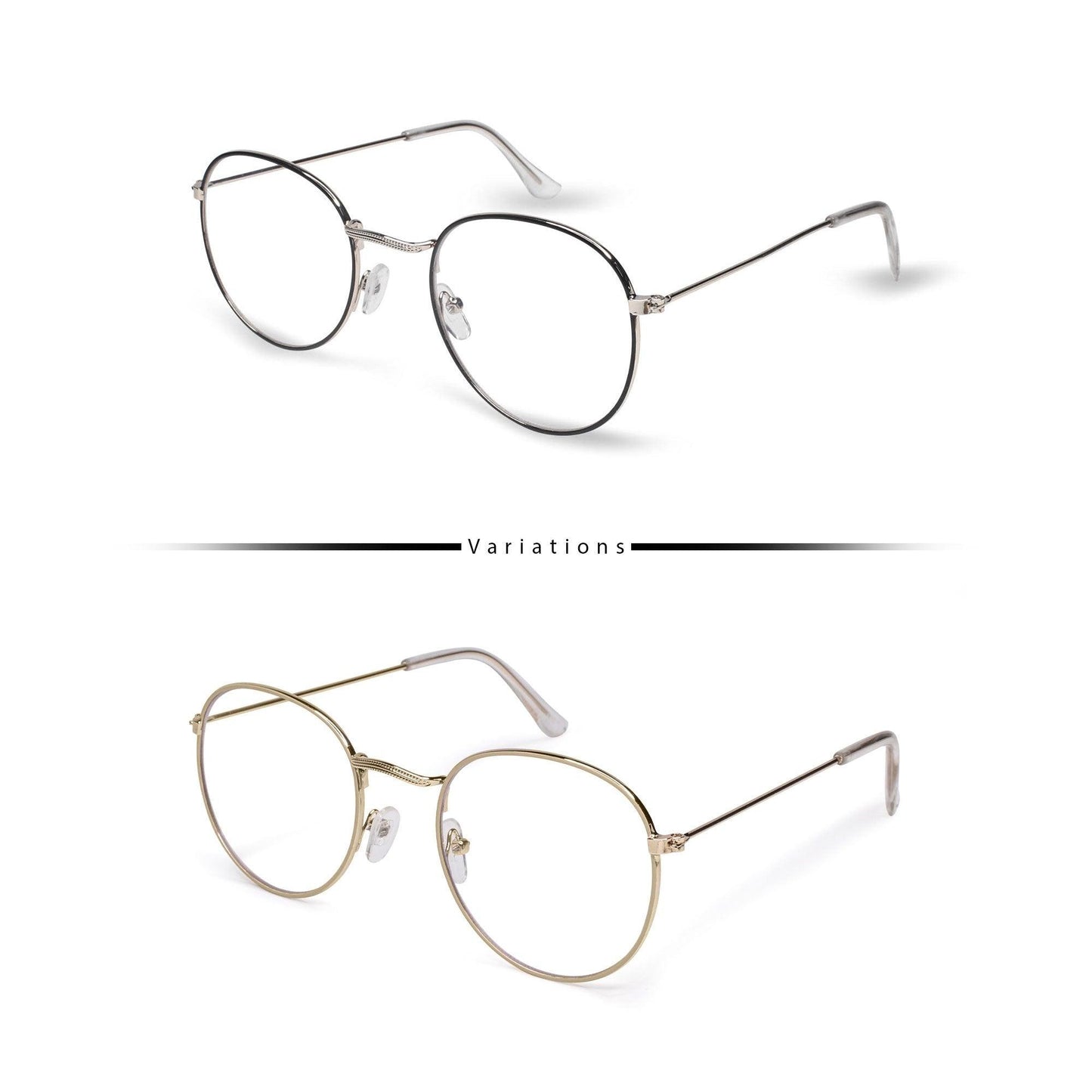 Peculiar LOUISE Round Stainless Steel Frame Anti Radiation Glasses UV400 (SMALL FRAME) - peculiareyewear
