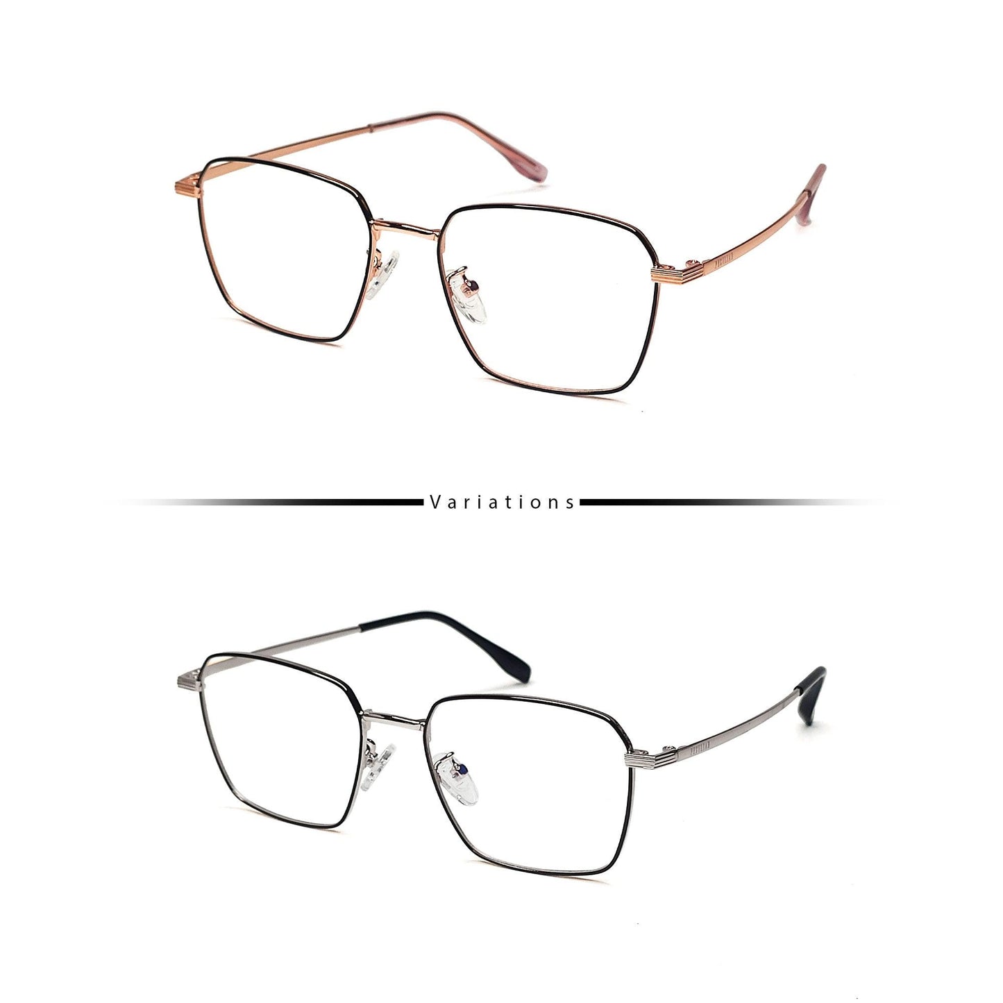 Peculiar NICK Square Stainless Steel Frame Anti Radiation Glasses UV400 - peculiareyewear