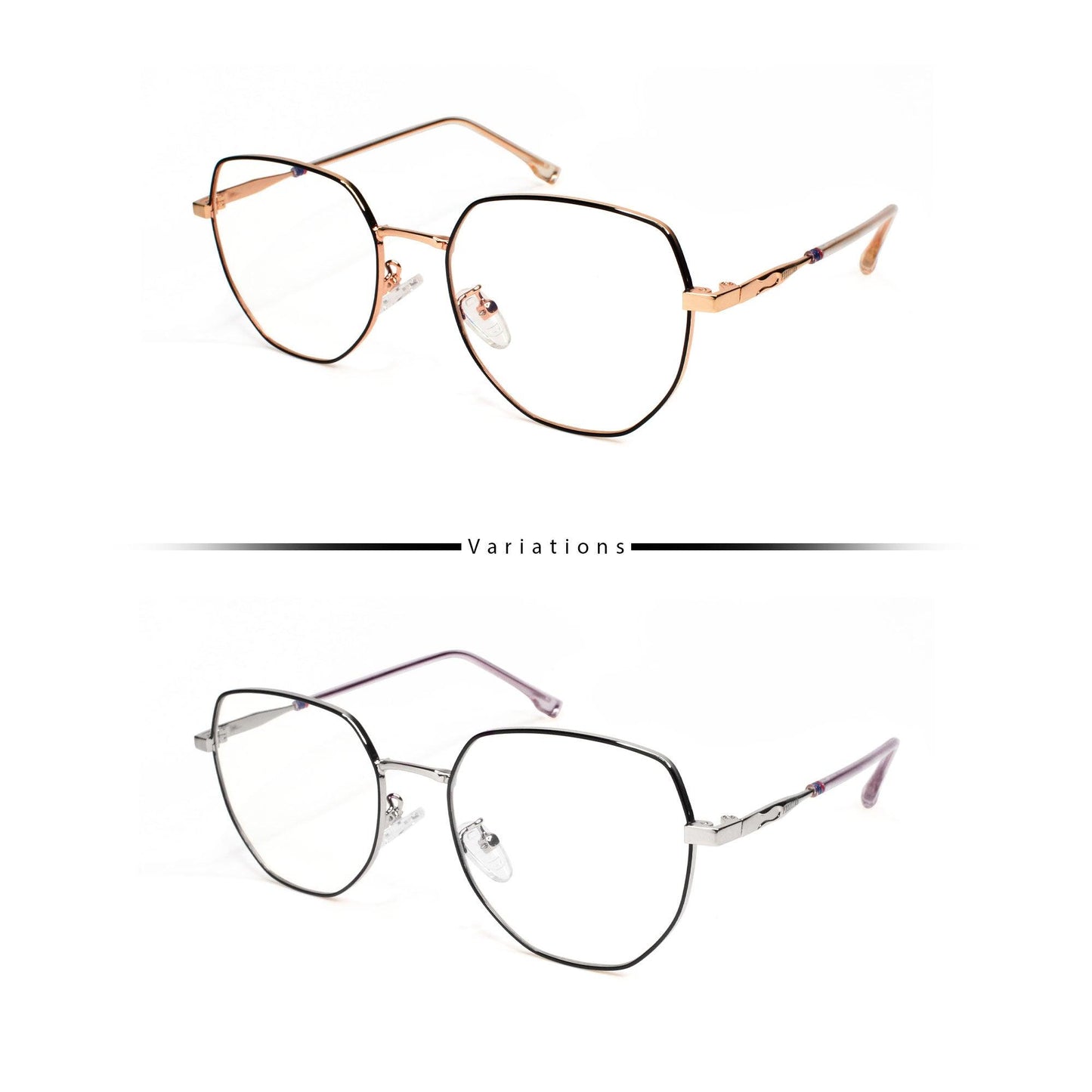 Peculiar KAI Deco Metallic Frame Anti Radiation Glasses UV400 for Men and Women - peculiareyewear