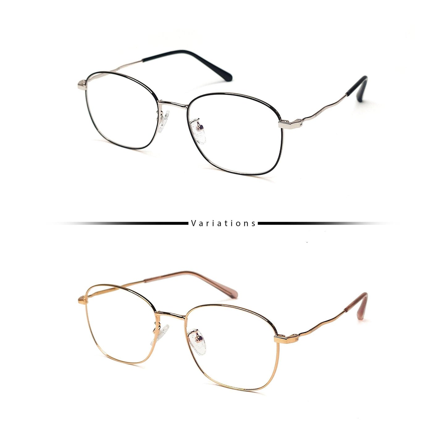 Peculiar JIN Square Stainless Steel Frame Anti Radiation Glasses UV400 - peculiareyewear