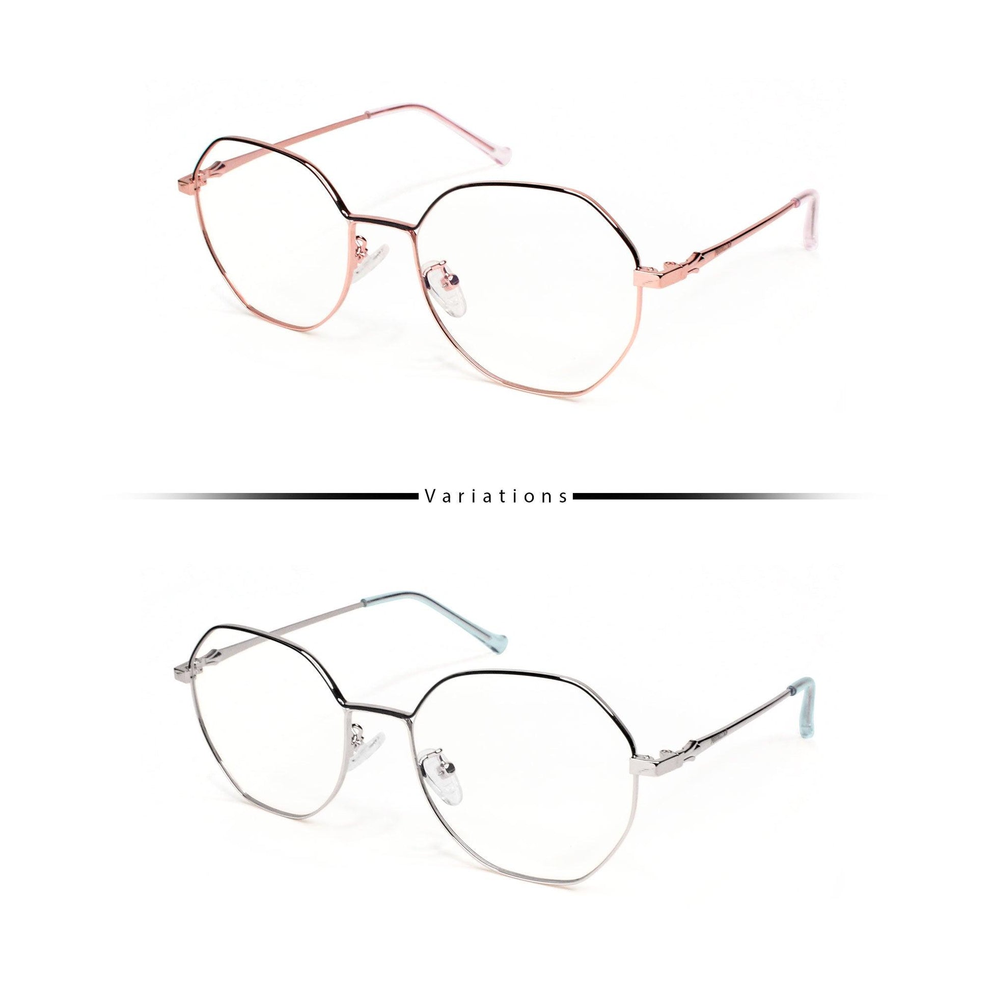 Peculiar ART Deco in Metallic Frame Anti Radiation Glasses UV400 for Men and Women - peculiareyewear