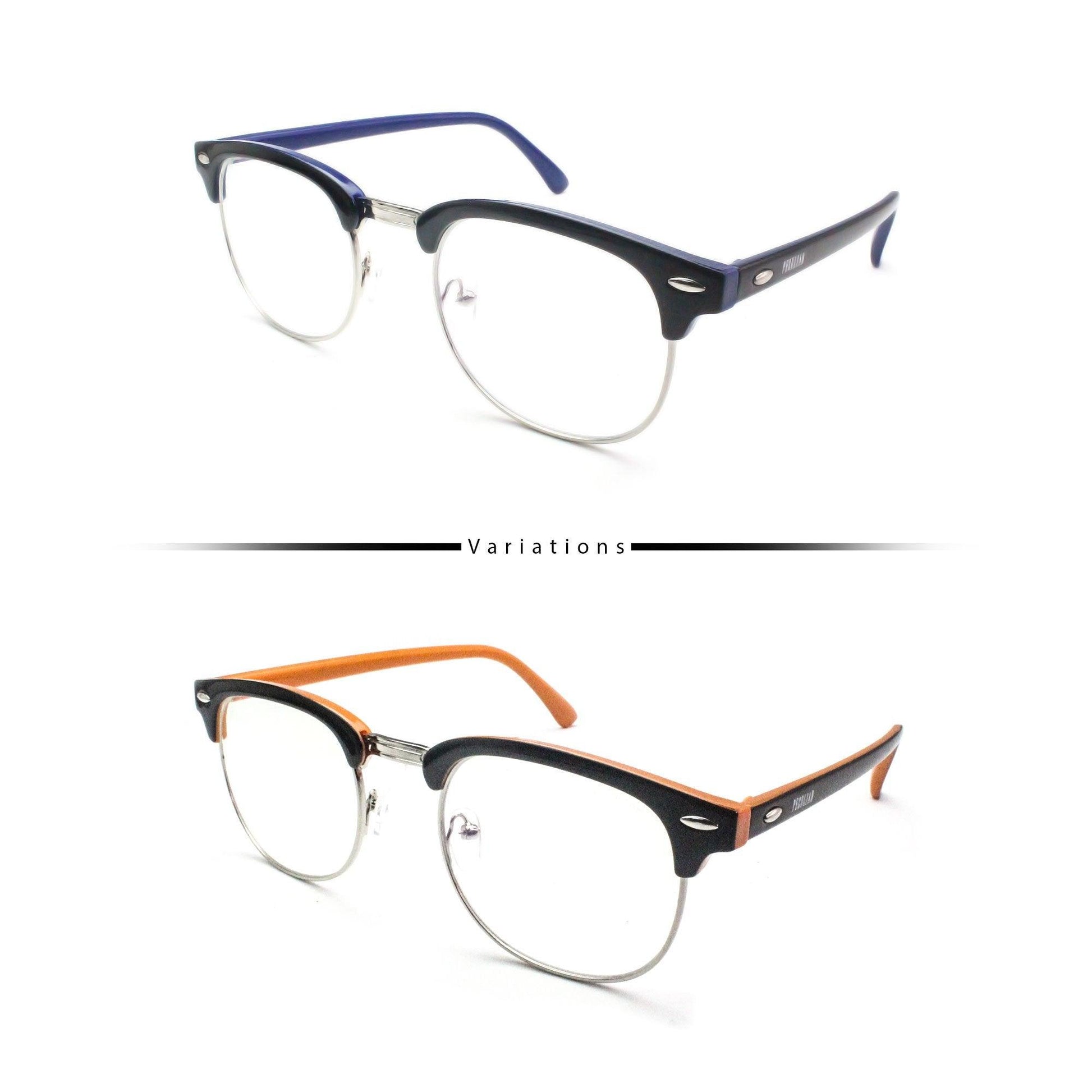 Peculiar CLUBMASTER Square Polycarbonate Frame Anti Radiation Glasses UV400 - peculiareyewear