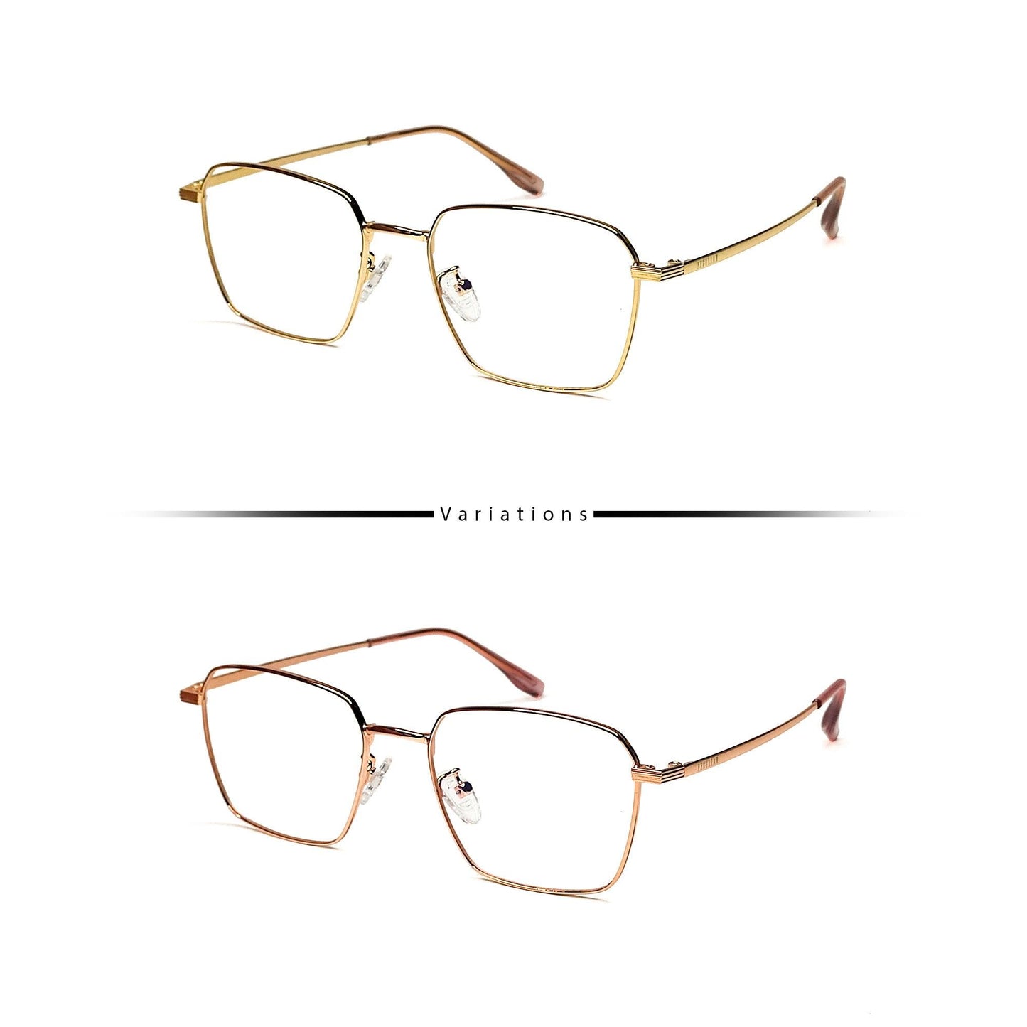 Peculiar NICK Square Stainless Steel Frame Anti Radiation Glasses UV400 - peculiareyewear