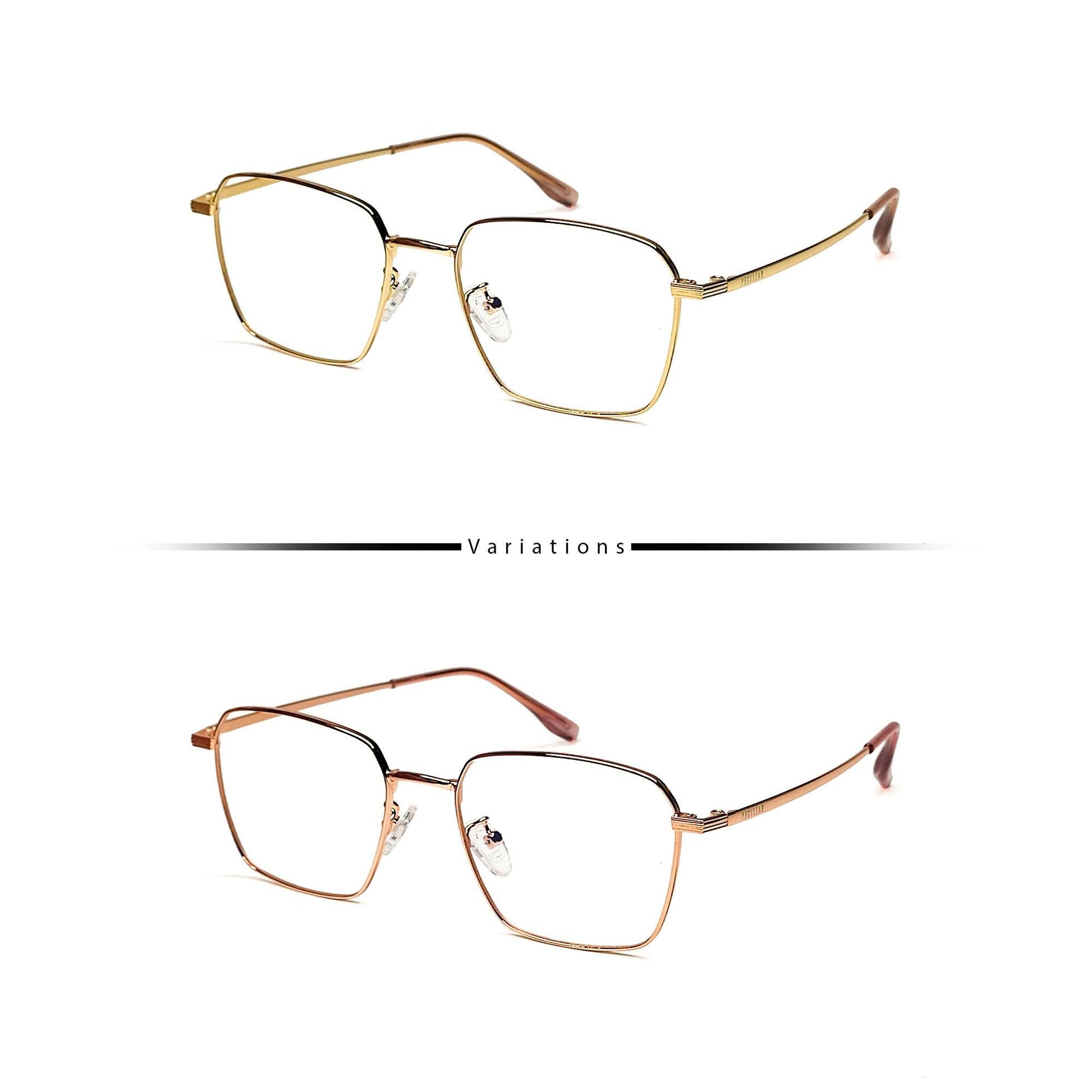 Peculiar NICK Square Stainless Steel Frame Anti Radiation Glasses UV400 - peculiareyewear
