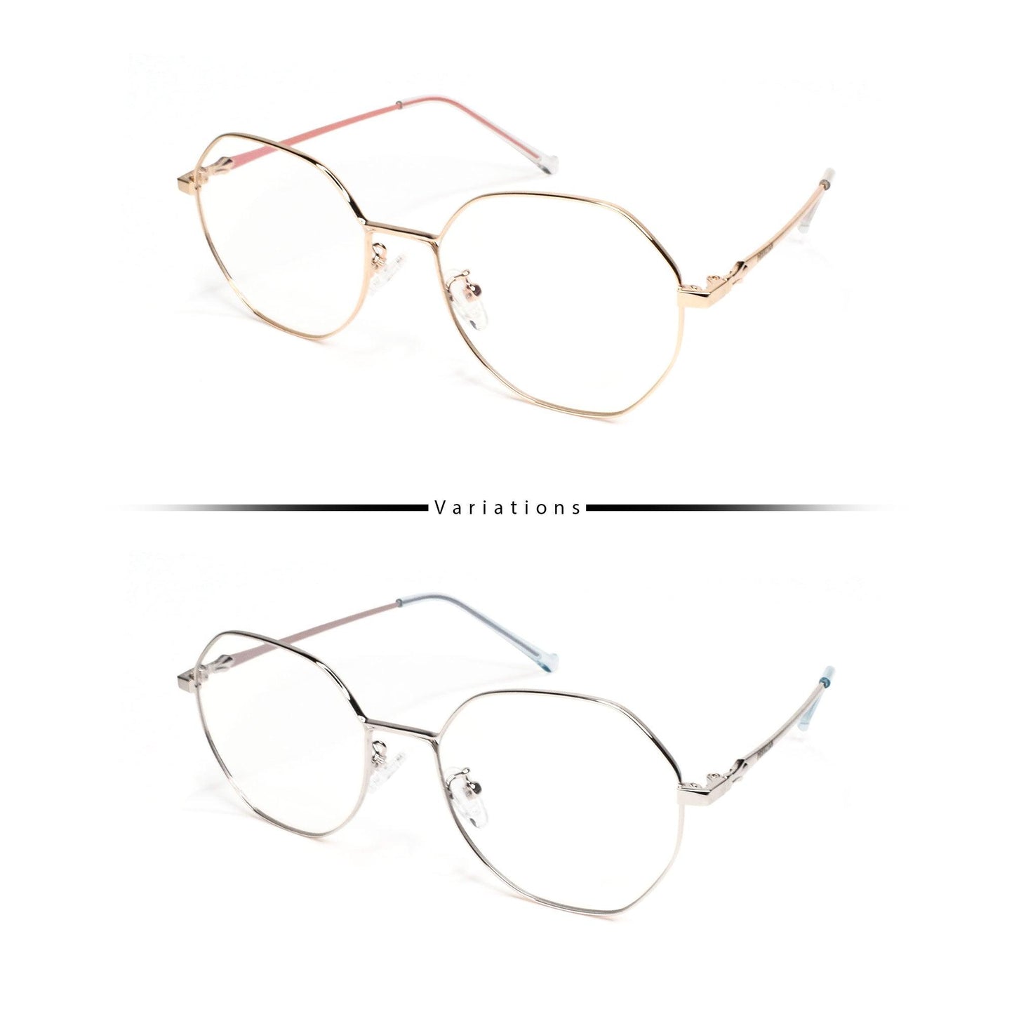 Peculiar ART Deco in Metallic Frame Anti Radiation Glasses UV400 for Men and Women - peculiareyewear