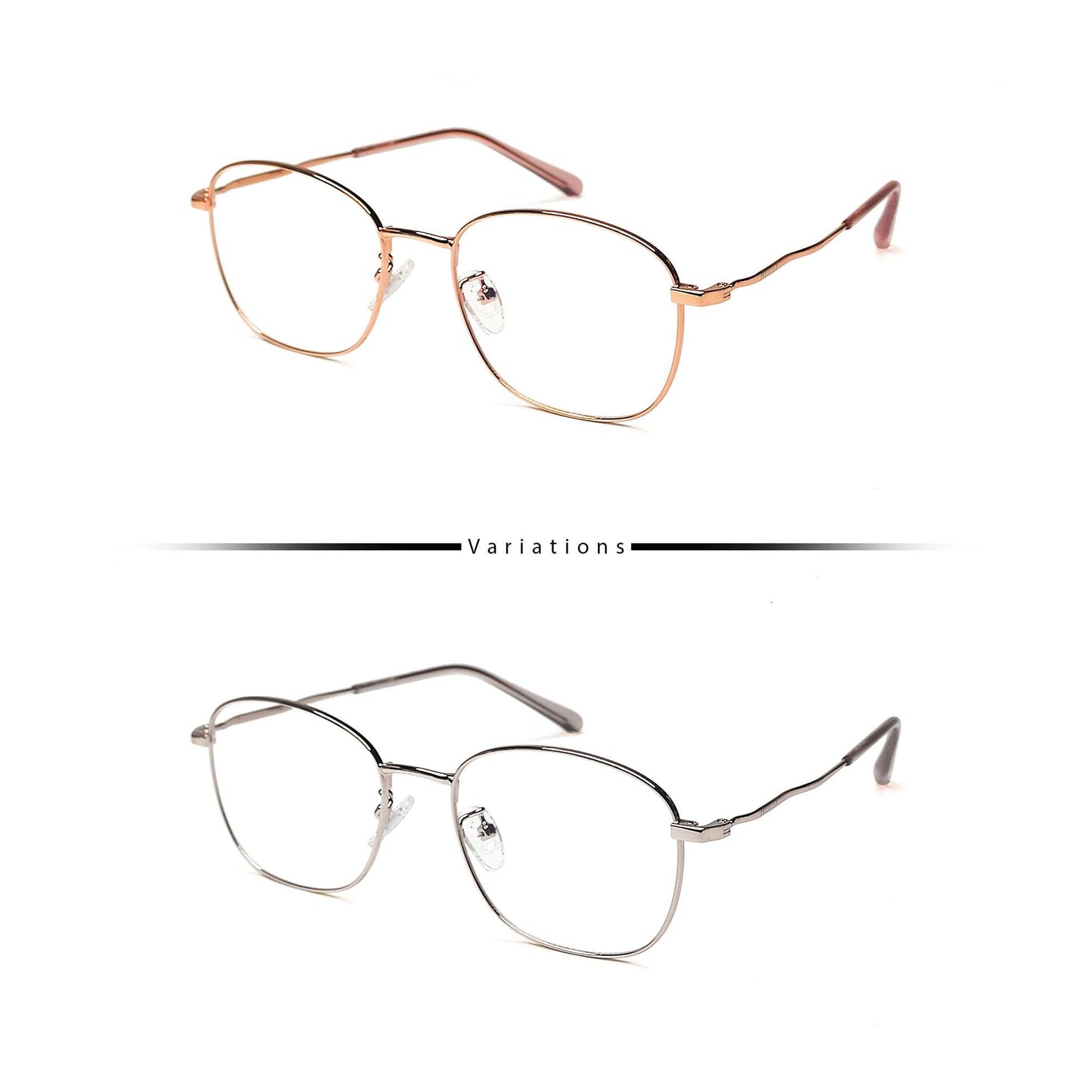 Peculiar JIN Square Stainless Steel Frame Anti Radiation Glasses UV400 - peculiareyewear