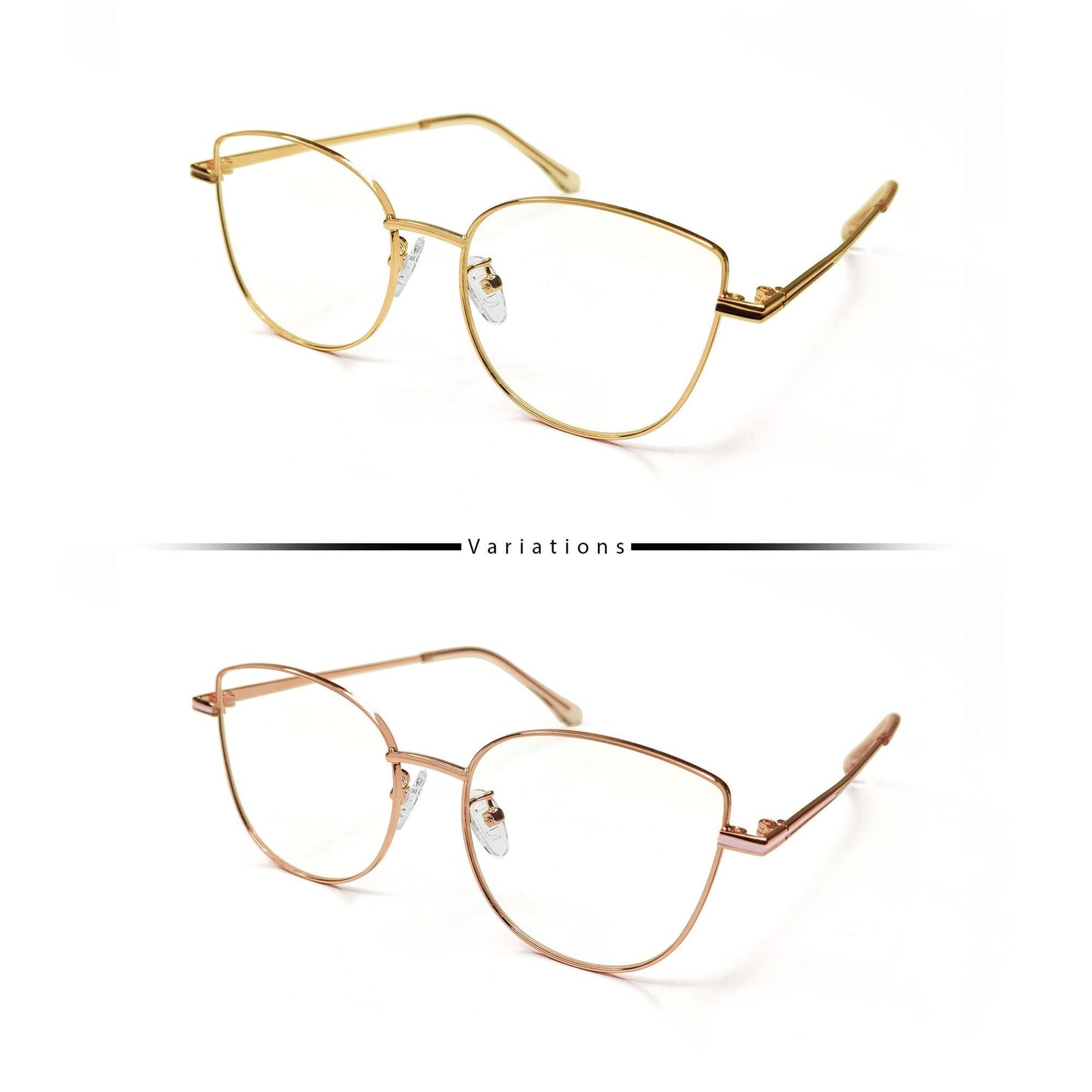 Peculiar ANA Cat Eye Stainless Steel Frame Anti Radiation Glasses UV400 - peculiareyewear