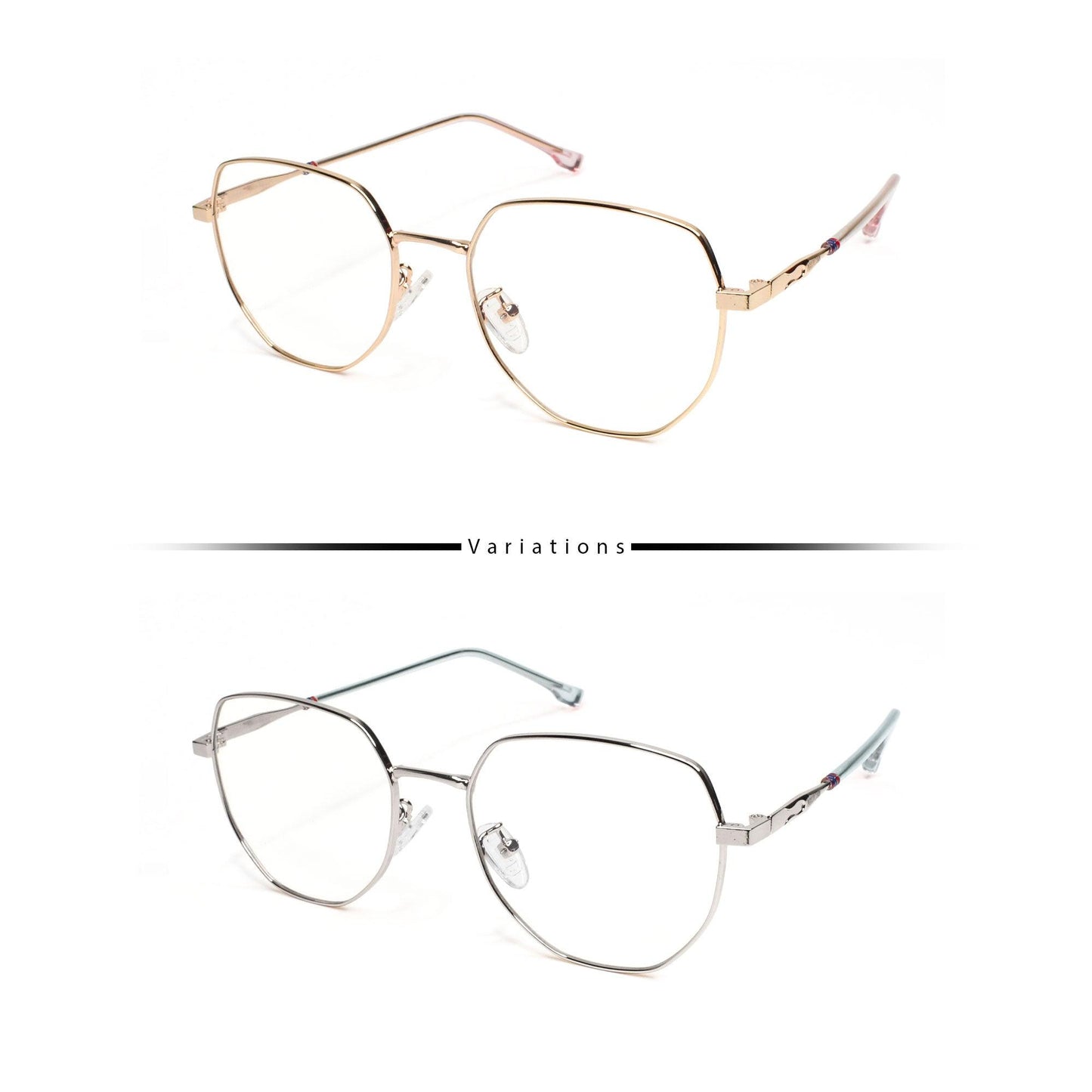 Peculiar KAI Deco Metallic Frame Anti Radiation Glasses UV400 for Men and Women - peculiareyewear