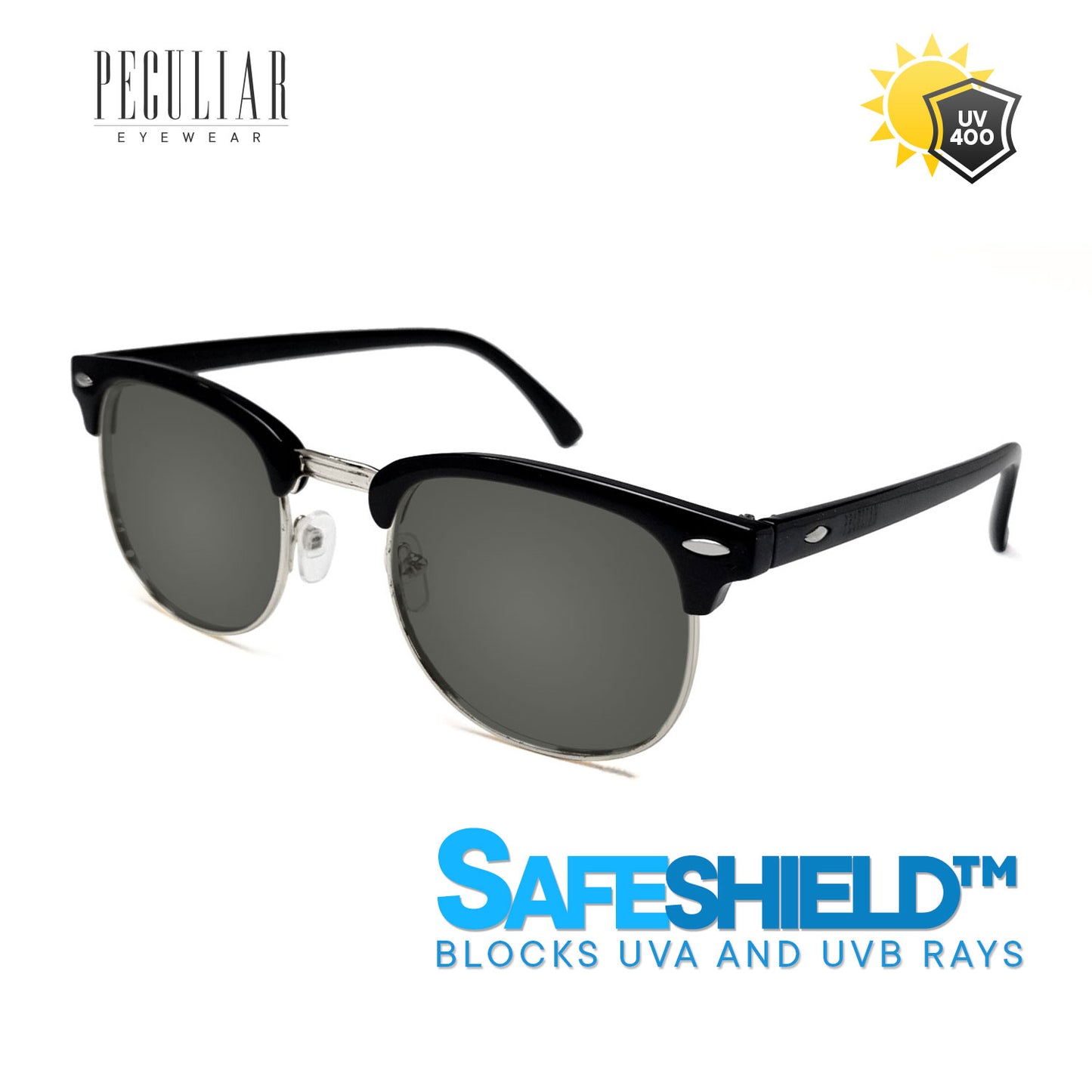 Clubmaster BlackSilver Square UV400
