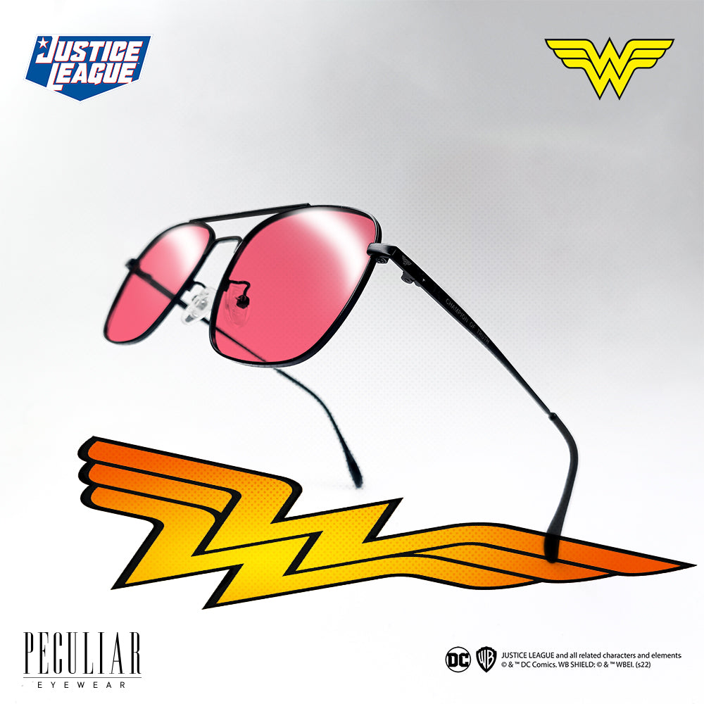Justice League X Peculiar WONDER WOMAN Square Frame Anti Radiation Glasses UV400