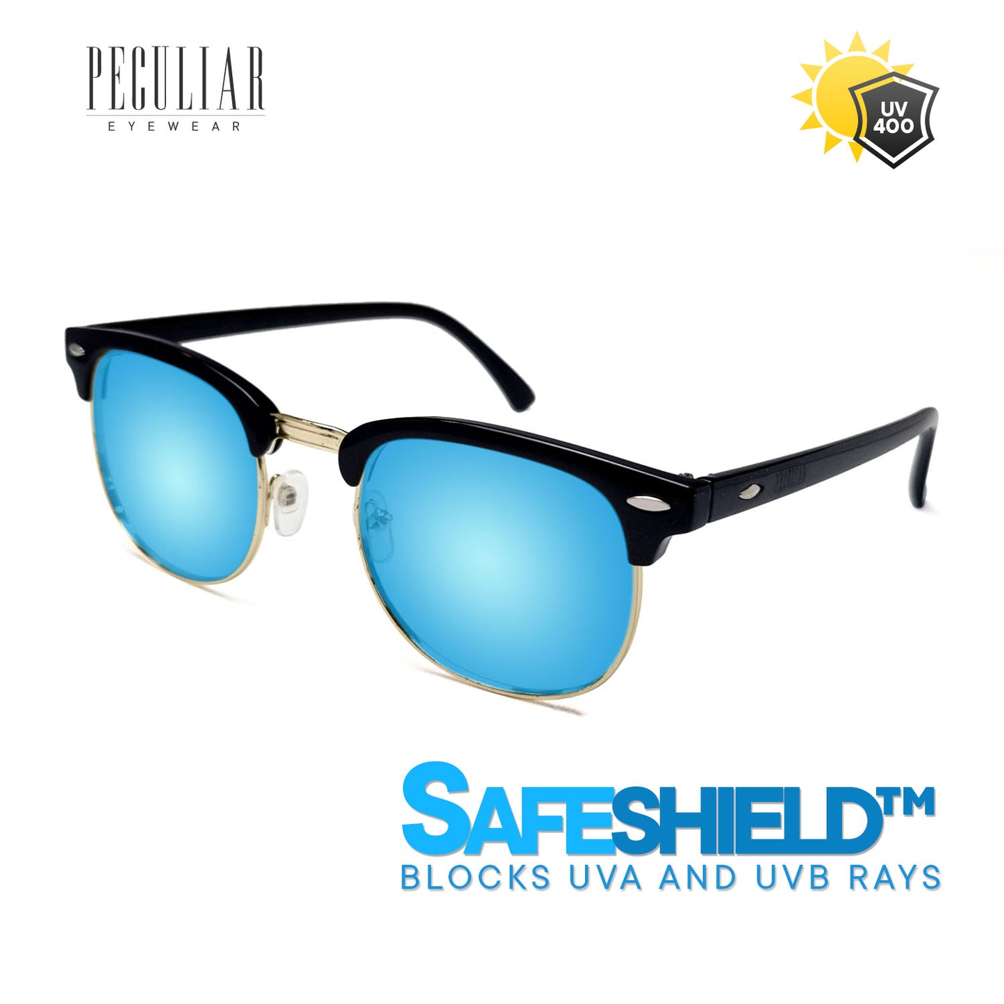 Clubmaster BlackGold Square UV400
