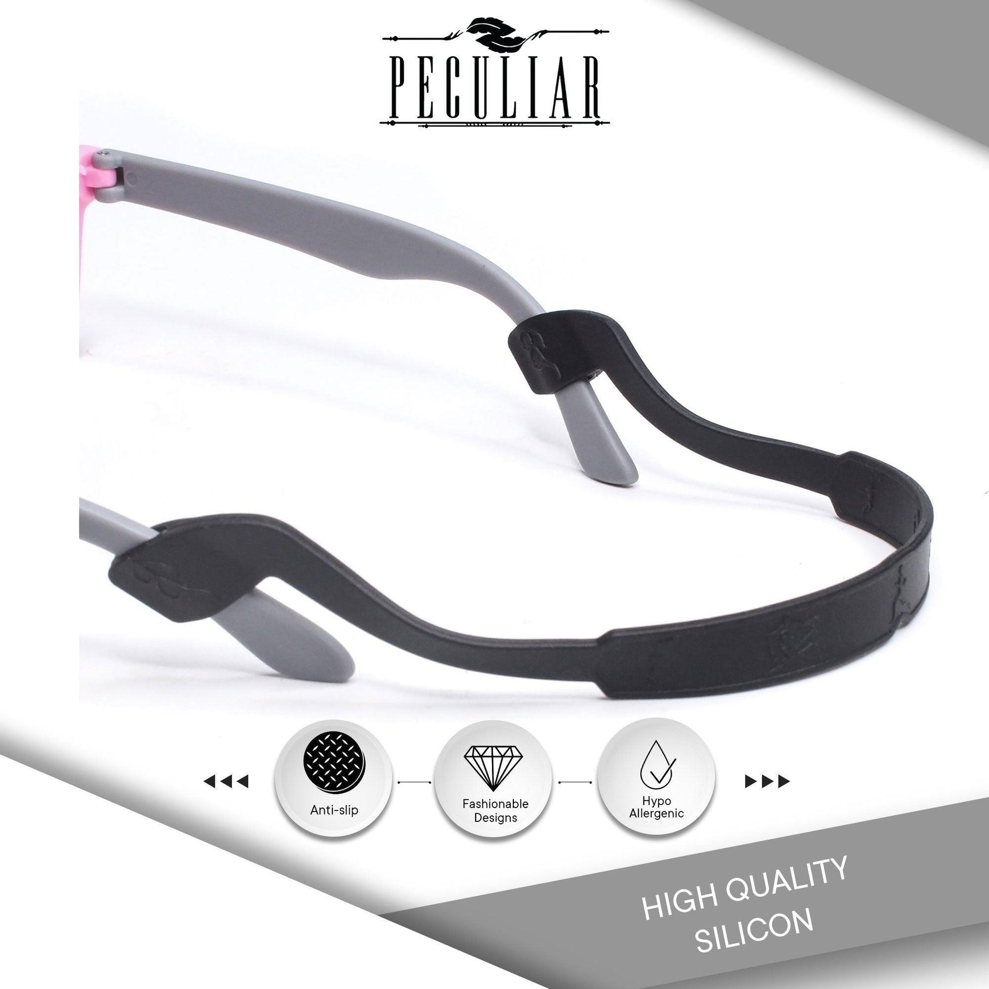 Peculiar S100 Silicon Rubber Eyeglass STRAP End Tips Anti Slip Ear Grip - peculiareyewear