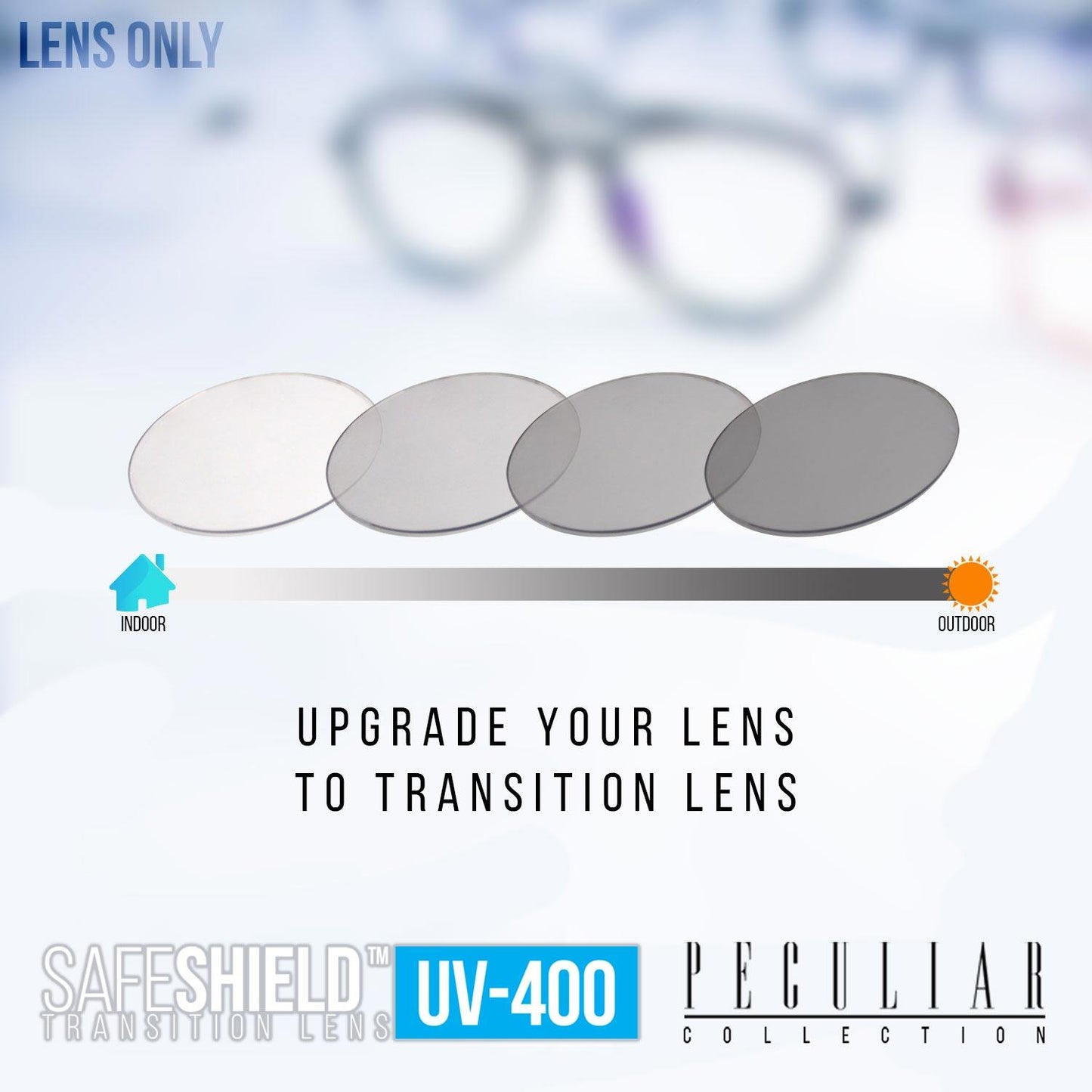 Peculiar Photochromic TransitionPRO Lens PRO Lens Upgrade Lens Upgrade(Lens Only) - Peculiar Advance Anti-radiation Ultralight Weight Photochromic Vision Eye Glasses Transition Lenses Blue Light Lens UV400 - peculiareyewear