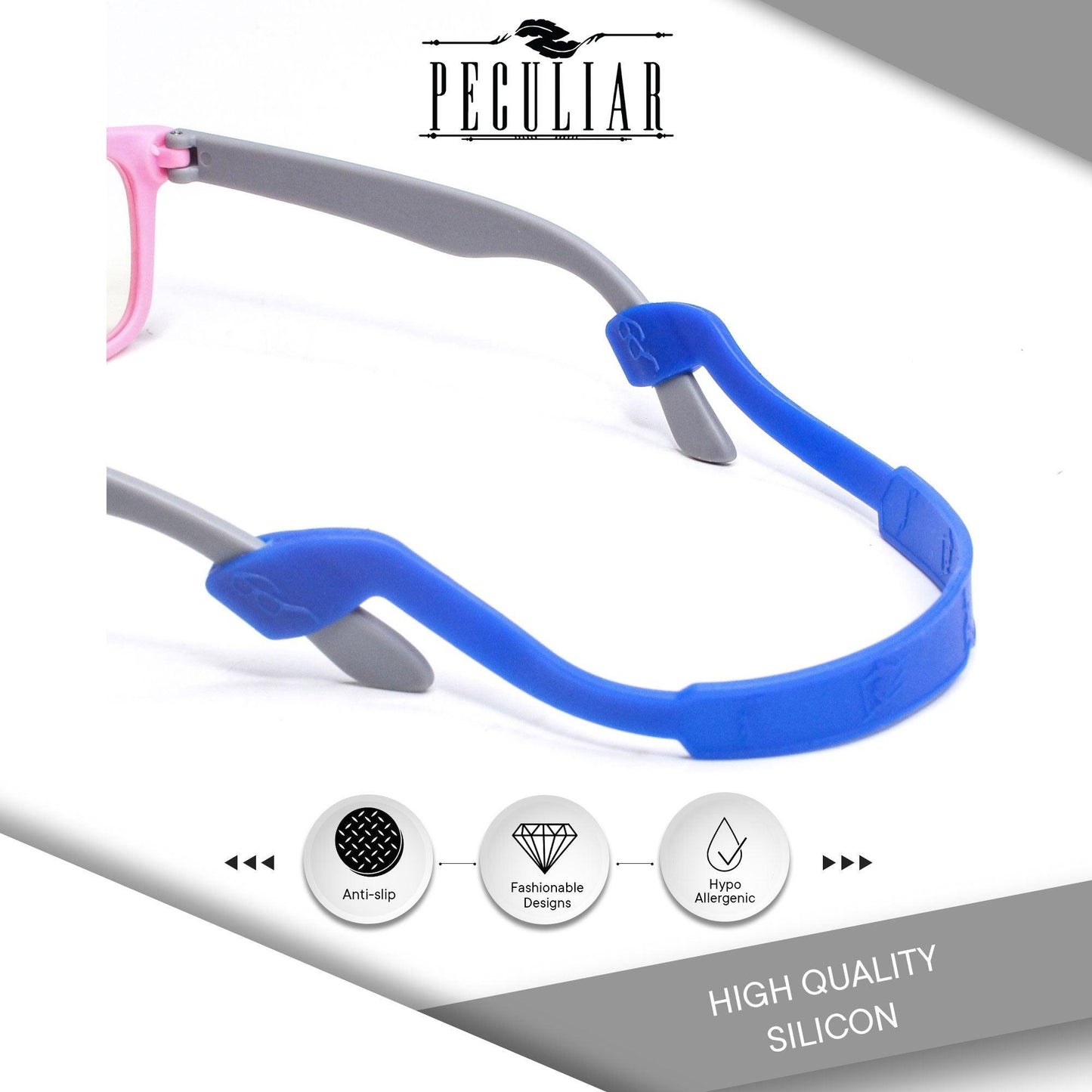 Peculiar S100 Silicon Rubber Eyeglass STRAP End Tips Anti Slip Ear Grip - peculiareyewear