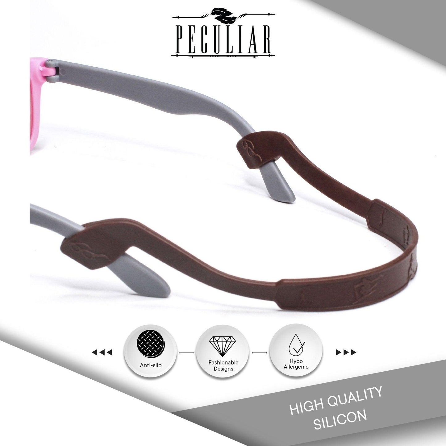Peculiar S100 Silicon Rubber Eyeglass STRAP End Tips Anti Slip Ear Grip - peculiareyewear