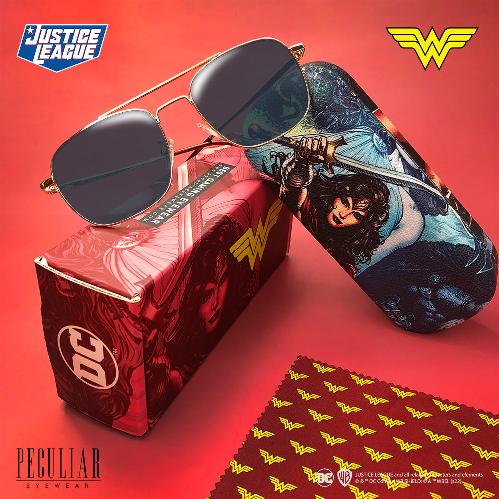 Justice League X Peculiar WONDER WOMAN Square Frame Anti Radiation Glasses UV400