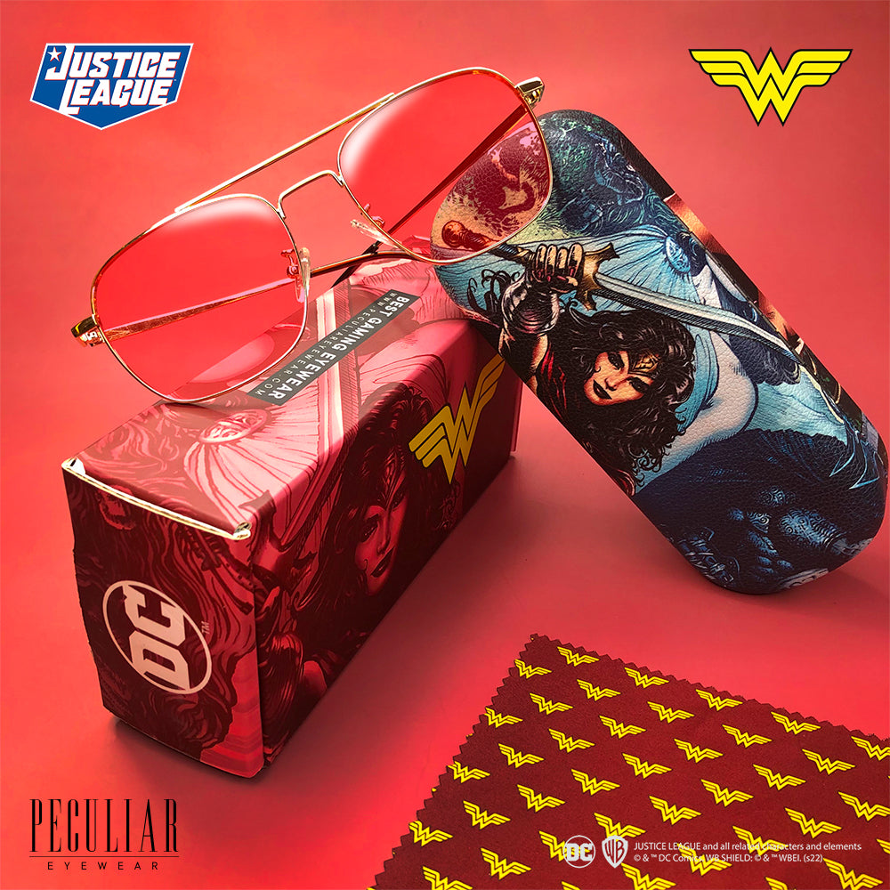 Justice League X Peculiar WONDER WOMAN Square Frame Anti Radiation Glasses UV400