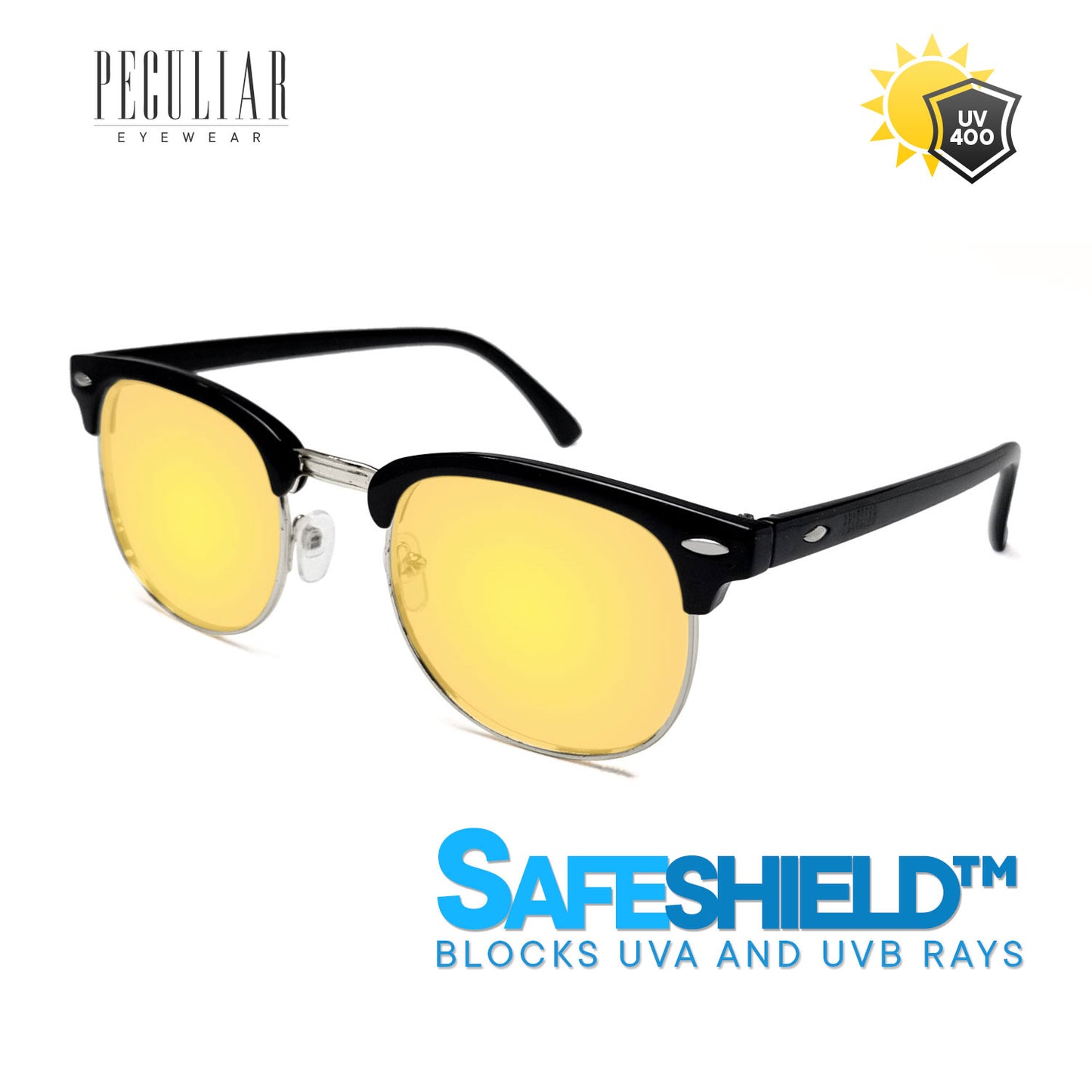 Clubmaster BlackSilver Square UV400