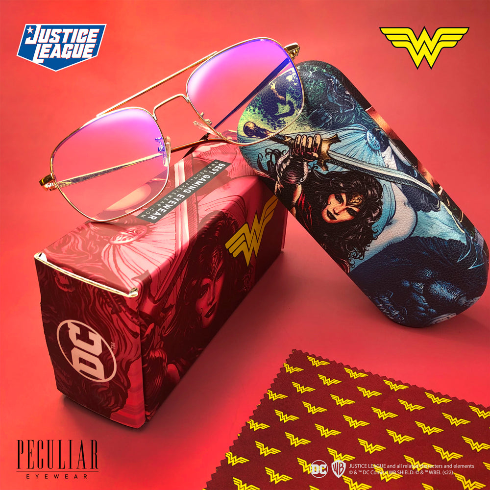 Justice League X Peculiar WONDER WOMAN Square Frame Anti Radiation Glasses UV400