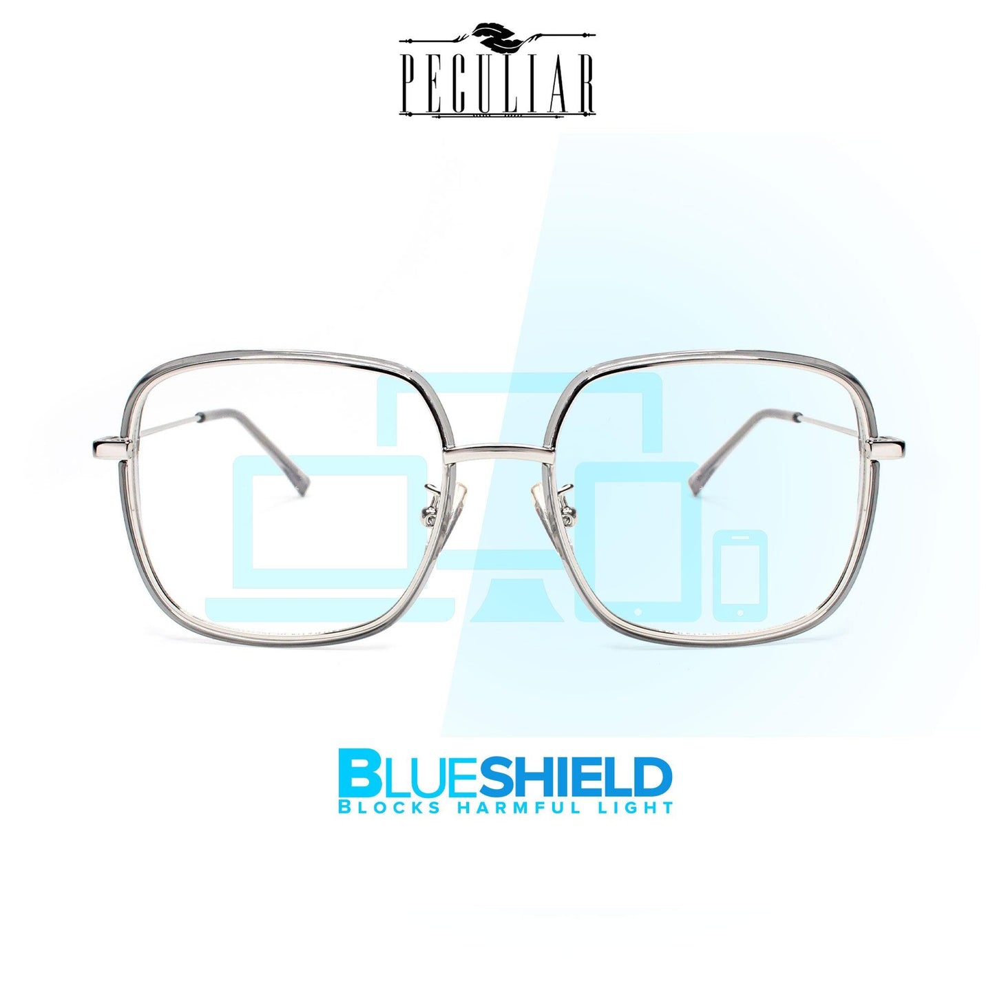 Peculiar KEO Square Computer Eyewear Anti Radiation Glasses UV400 for Men and Women - peculiareyewear