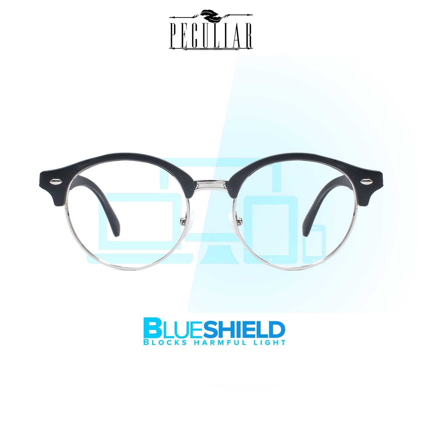 Peculiar RAK Round Polycarbonate Frame Anti Radiation Glasses UV400 - peculiareyewear