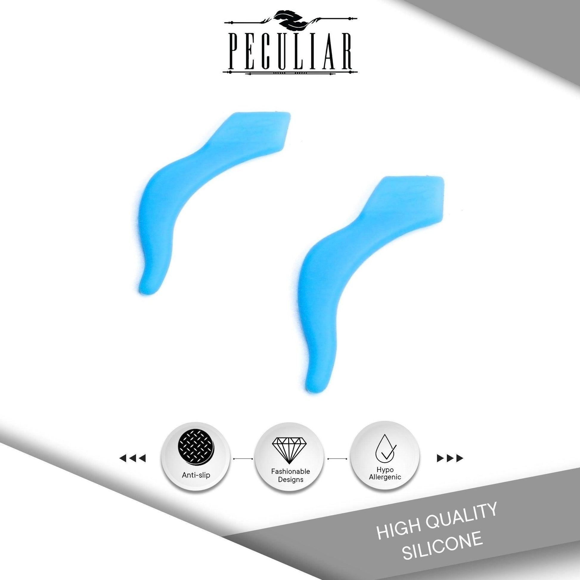 Peculiar SS22A Silicon Rubber Eyeglass Hook End Tips Anti Slip Ear Grip - peculiareyewear