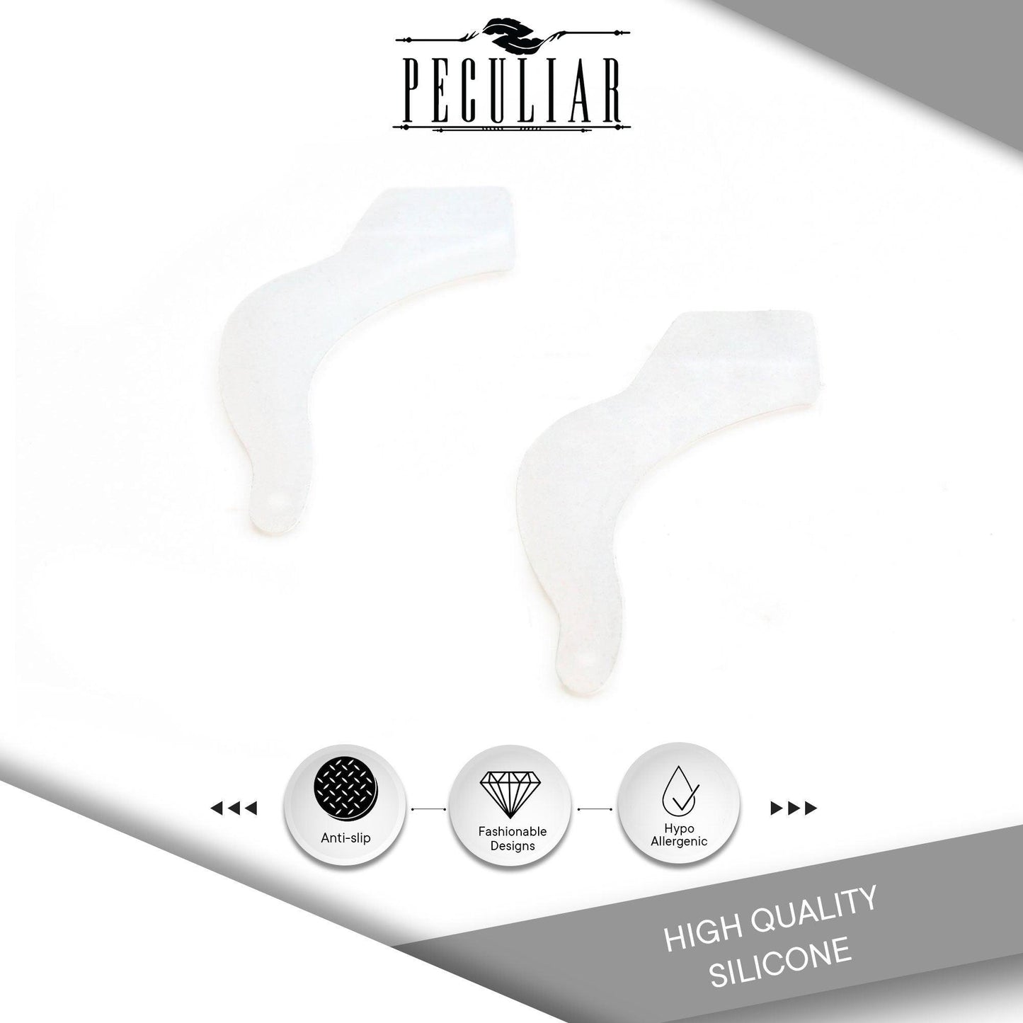 Peculiar SS22A Silicon Rubber Eyeglass Hook End Tips Anti Slip Ear Grip - peculiareyewear