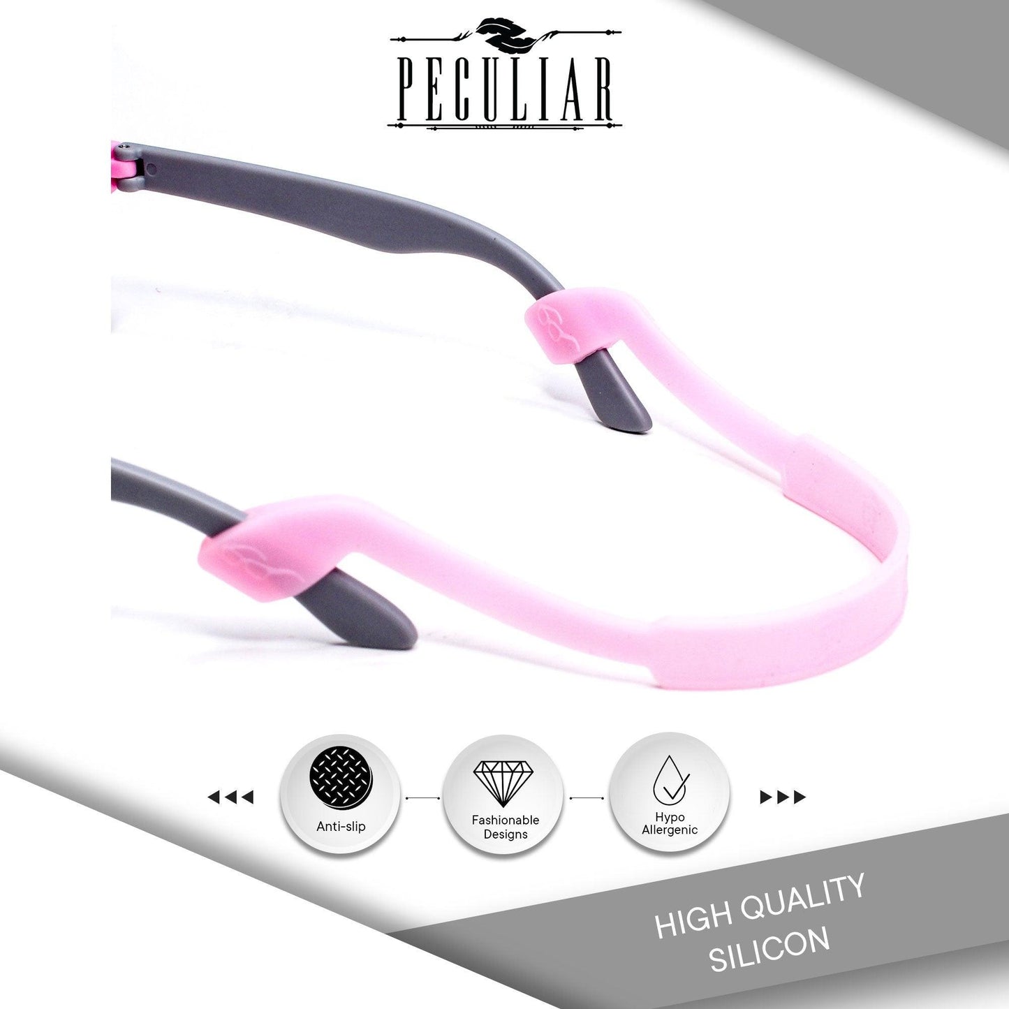 Peculiar S100 Silicon Rubber Eyeglass STRAP End Tips Anti Slip Ear Grip - peculiareyewear