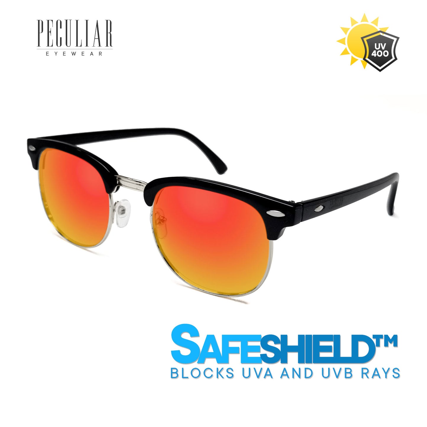 Clubmaster BlackSilver Square UV400