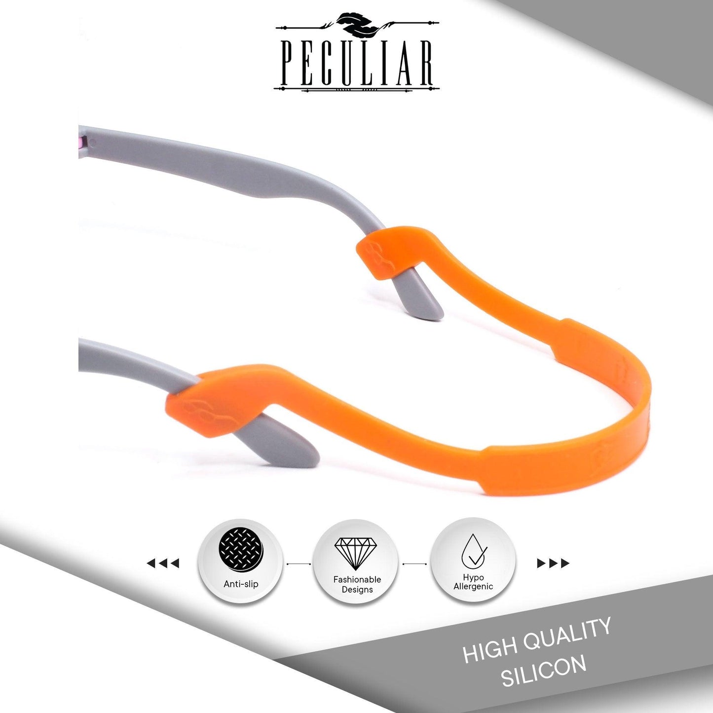 Peculiar S100 Silicon Rubber Eyeglass STRAP End Tips Anti Slip Ear Grip - peculiareyewear