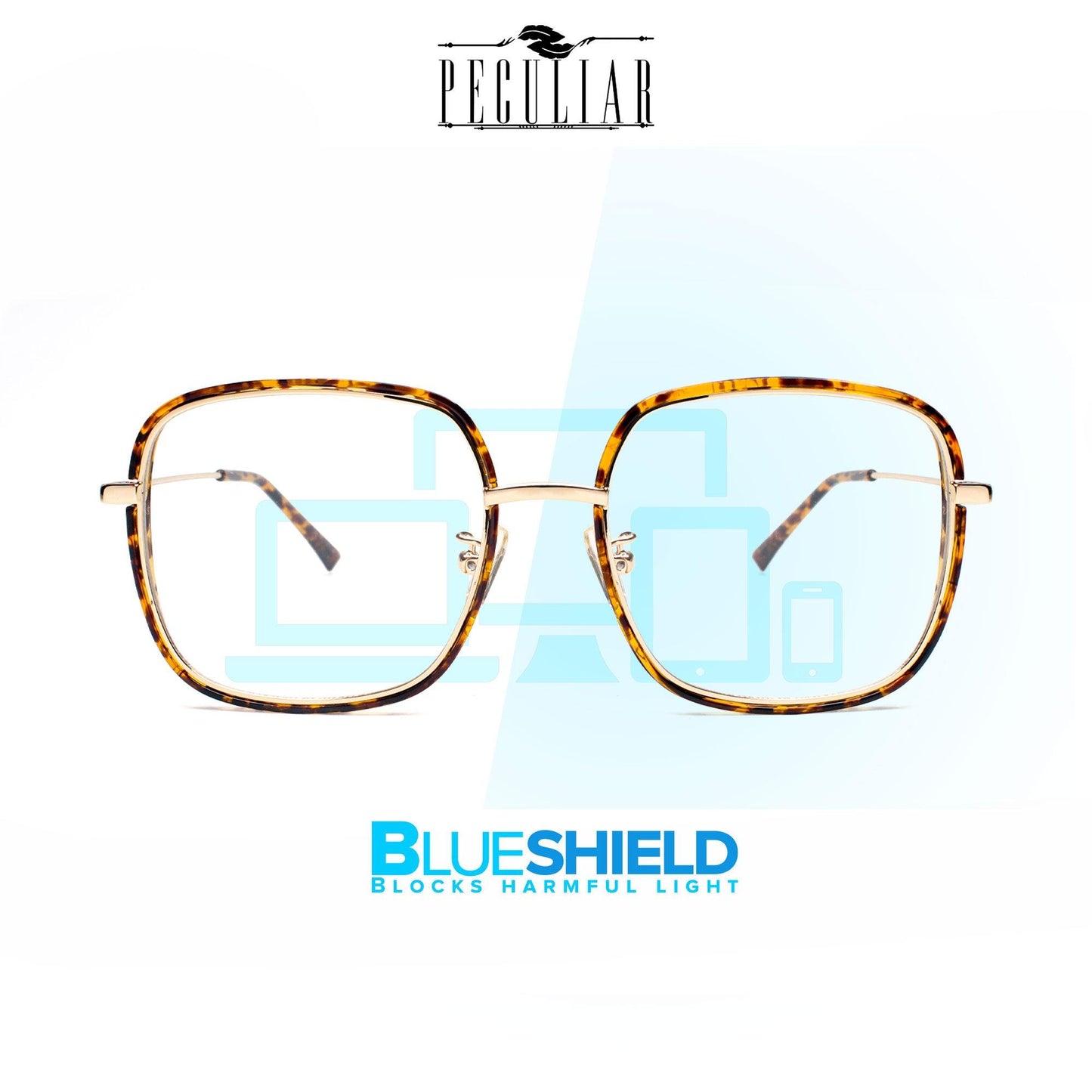 Peculiar KEO Square Computer Eyewear Anti Radiation Glasses UV400 for Men and Women - peculiareyewear