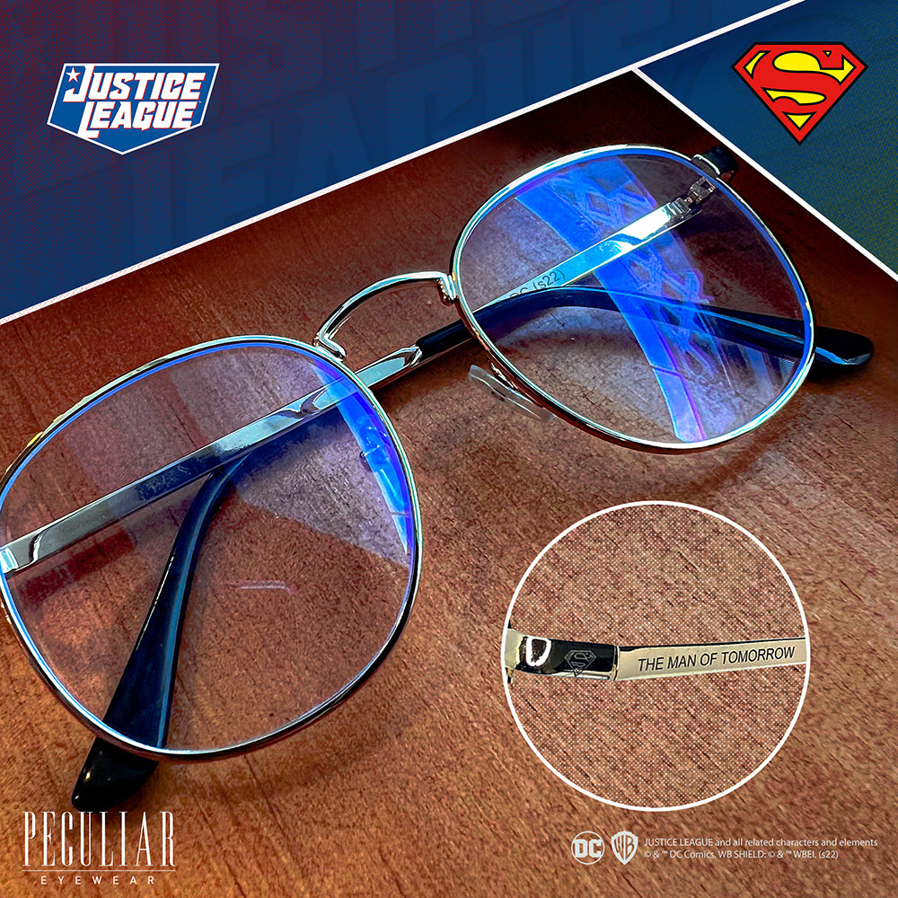 Justice League X Peculiar SUPERMAN Square METAL Frame Anti Radiation Glasses UV400