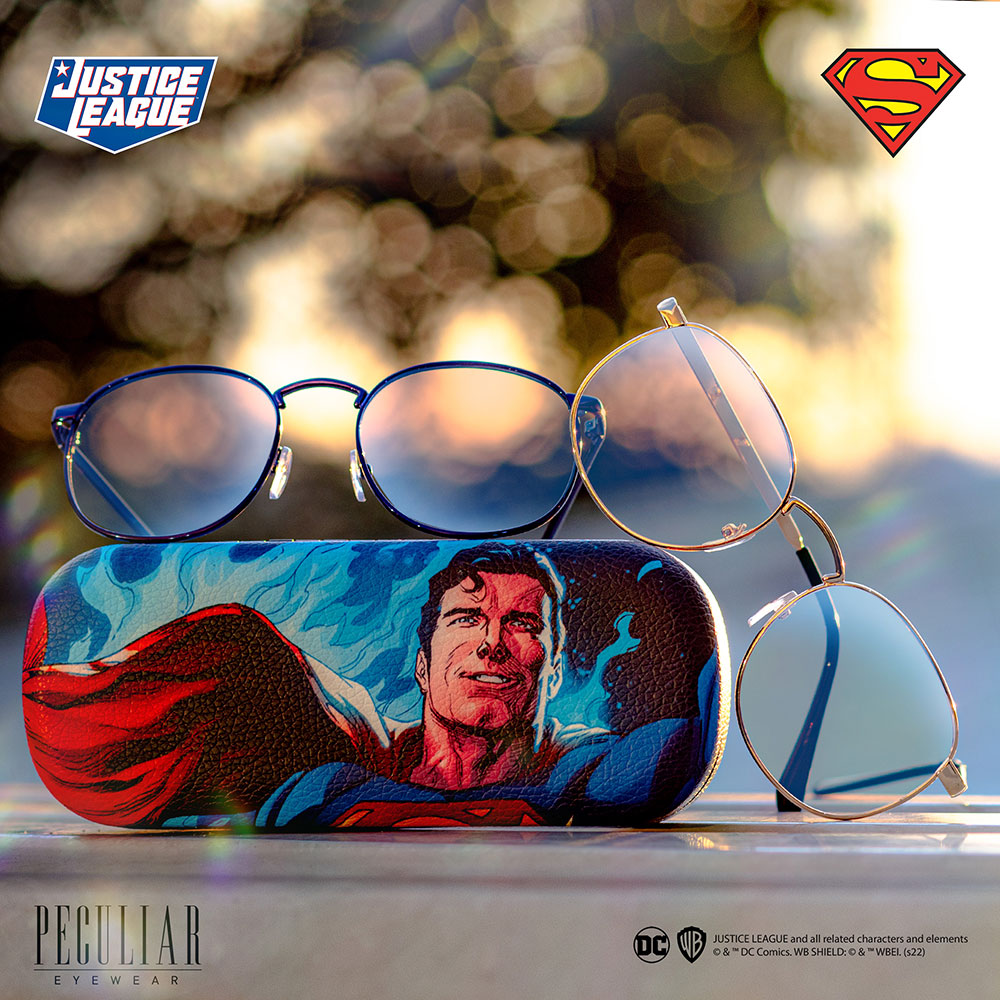 Justice League X Peculiar SUPERMAN Square METAL Frame Anti Radiation Glasses UV400