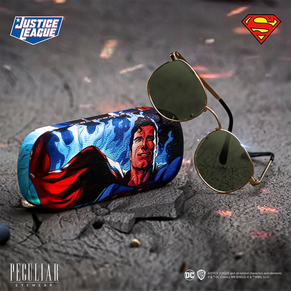 Justice League X Peculiar SUPERMAN Square METAL Frame Anti Radiation Glasses UV400