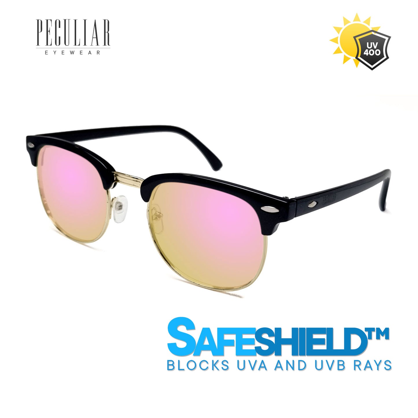 Clubmaster BlackGold Square UV400