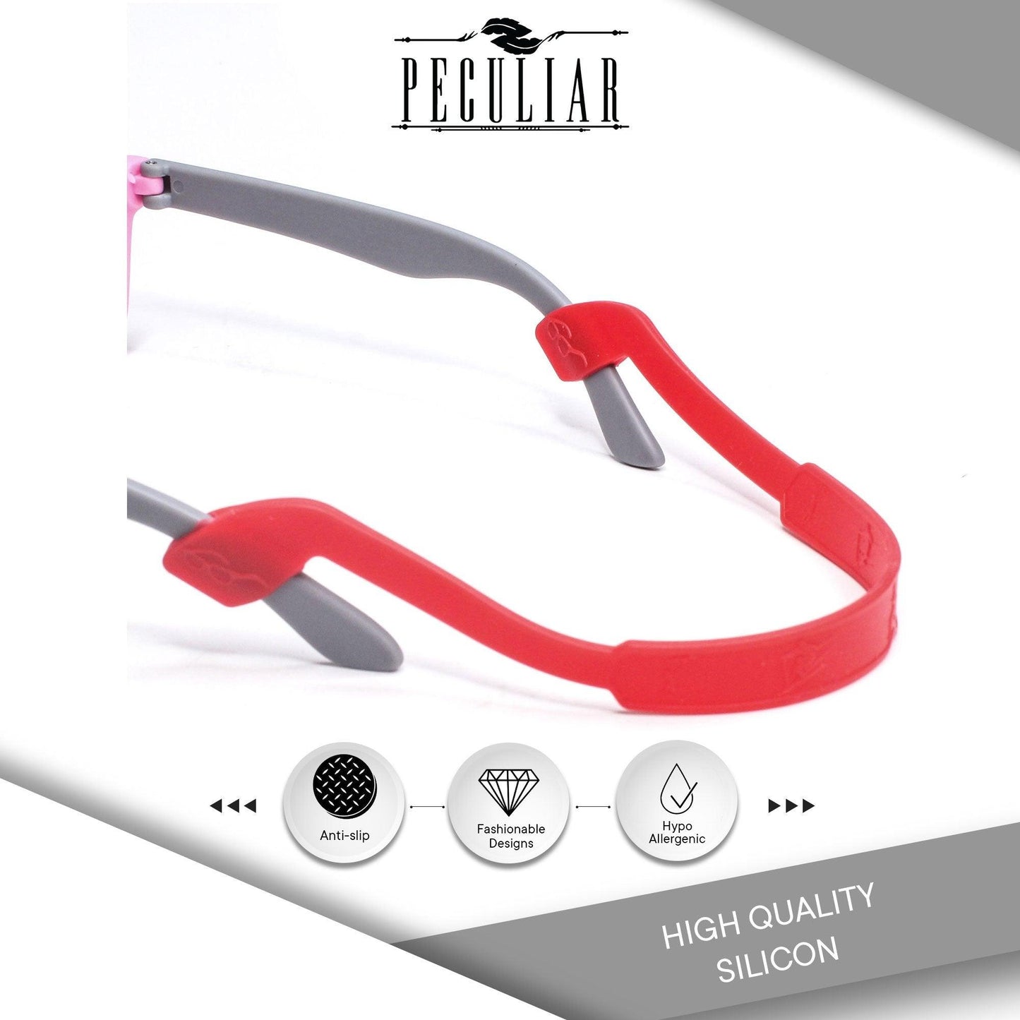 Peculiar S100 Silicon Rubber Eyeglass STRAP End Tips Anti Slip Ear Grip - peculiareyewear