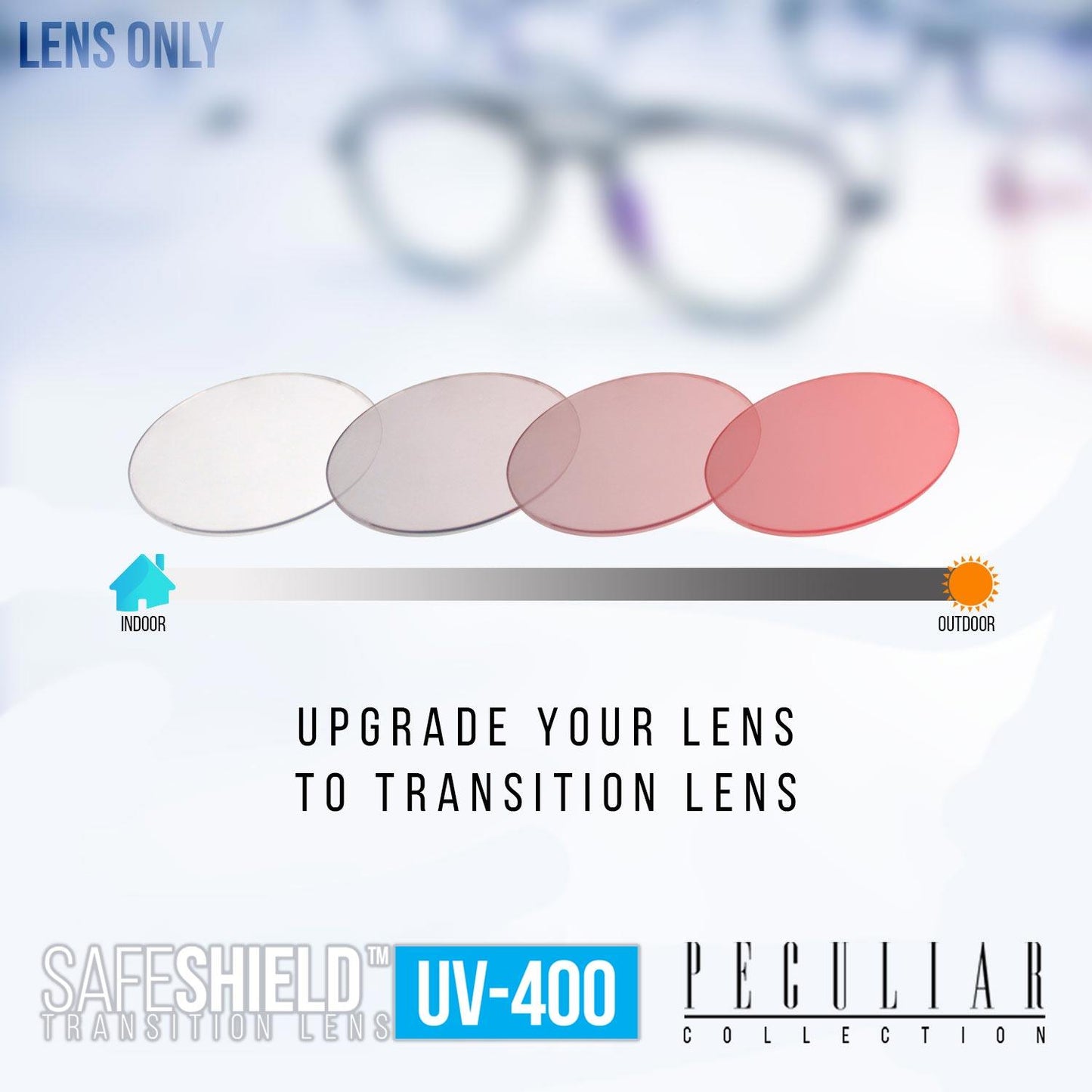 Peculiar Photochromic TransitionPRO Lens PRO Lens Upgrade Lens Upgrade(Lens Only) - Peculiar Advance Anti-radiation Ultralight Weight Photochromic Vision Eye Glasses Transition Lenses Blue Light Lens UV400 - peculiareyewear