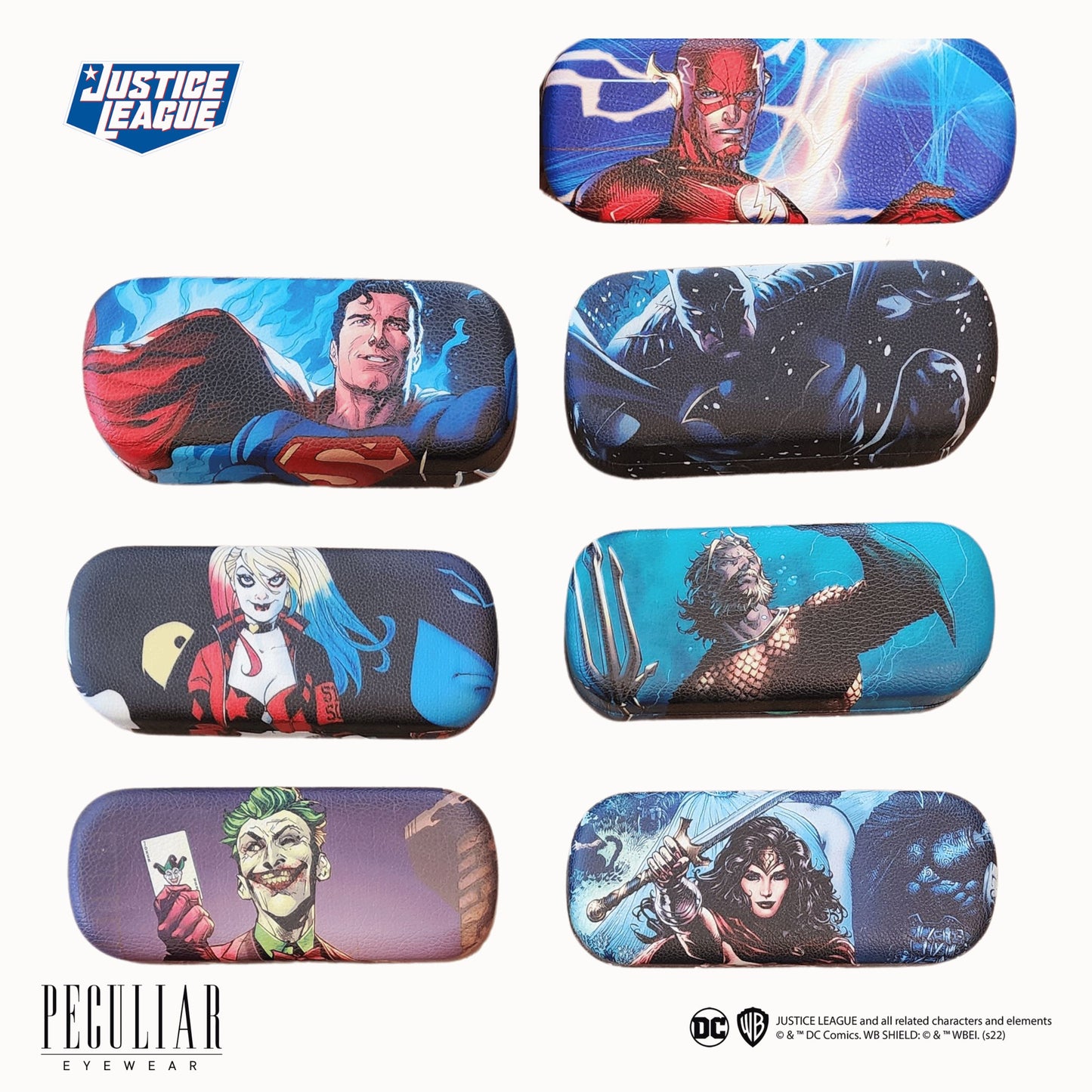 Justice League X Peculiar Faux Velvet Hard Case for Eyeglasses