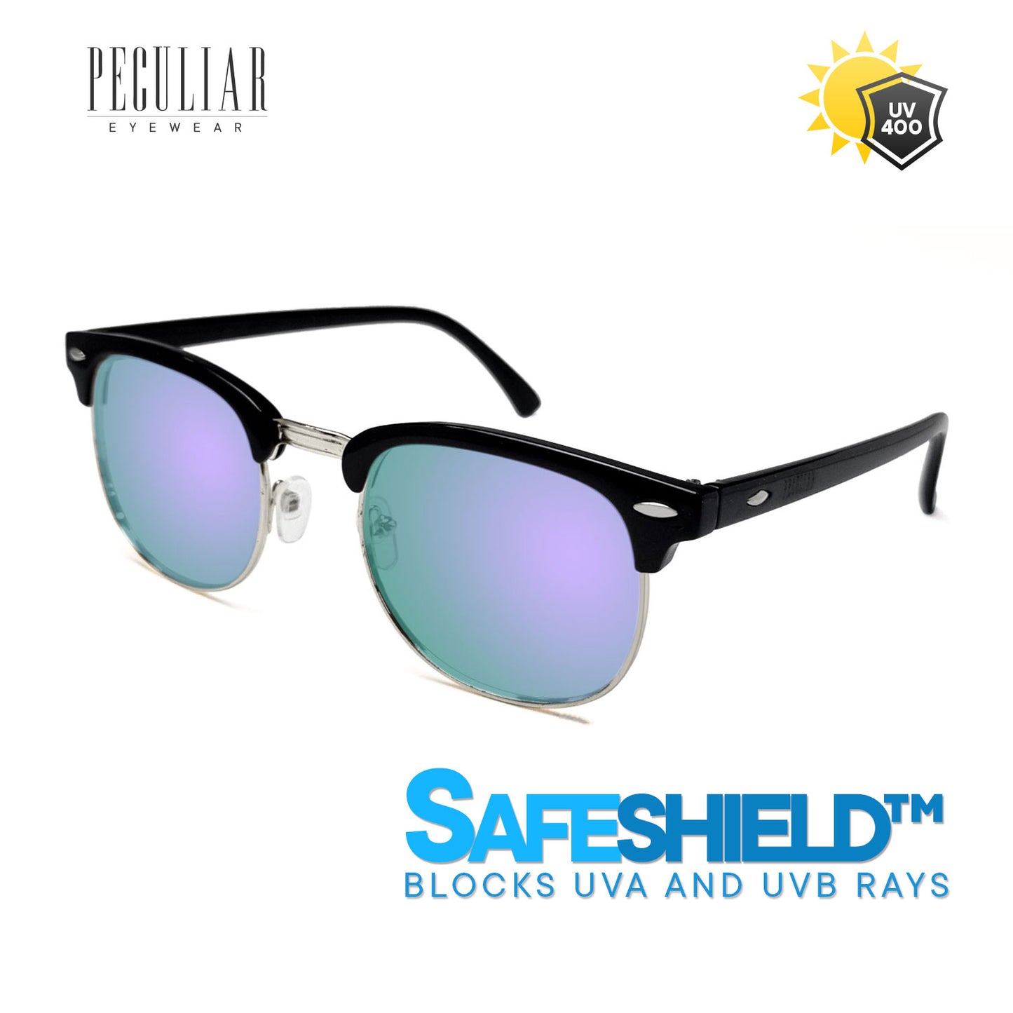 Clubmaster BlackSilver Square UV400