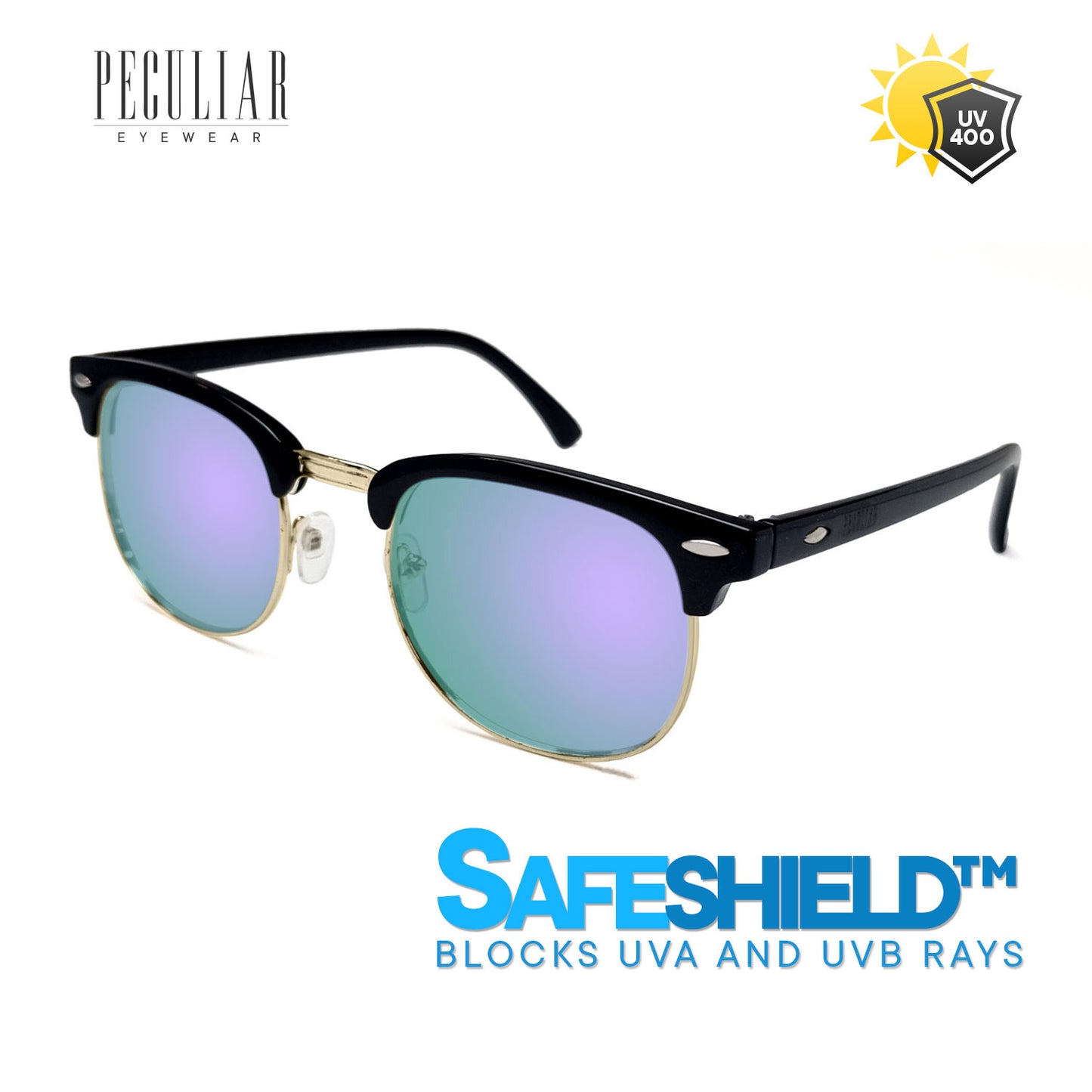 Clubmaster BlackGold Square UV400
