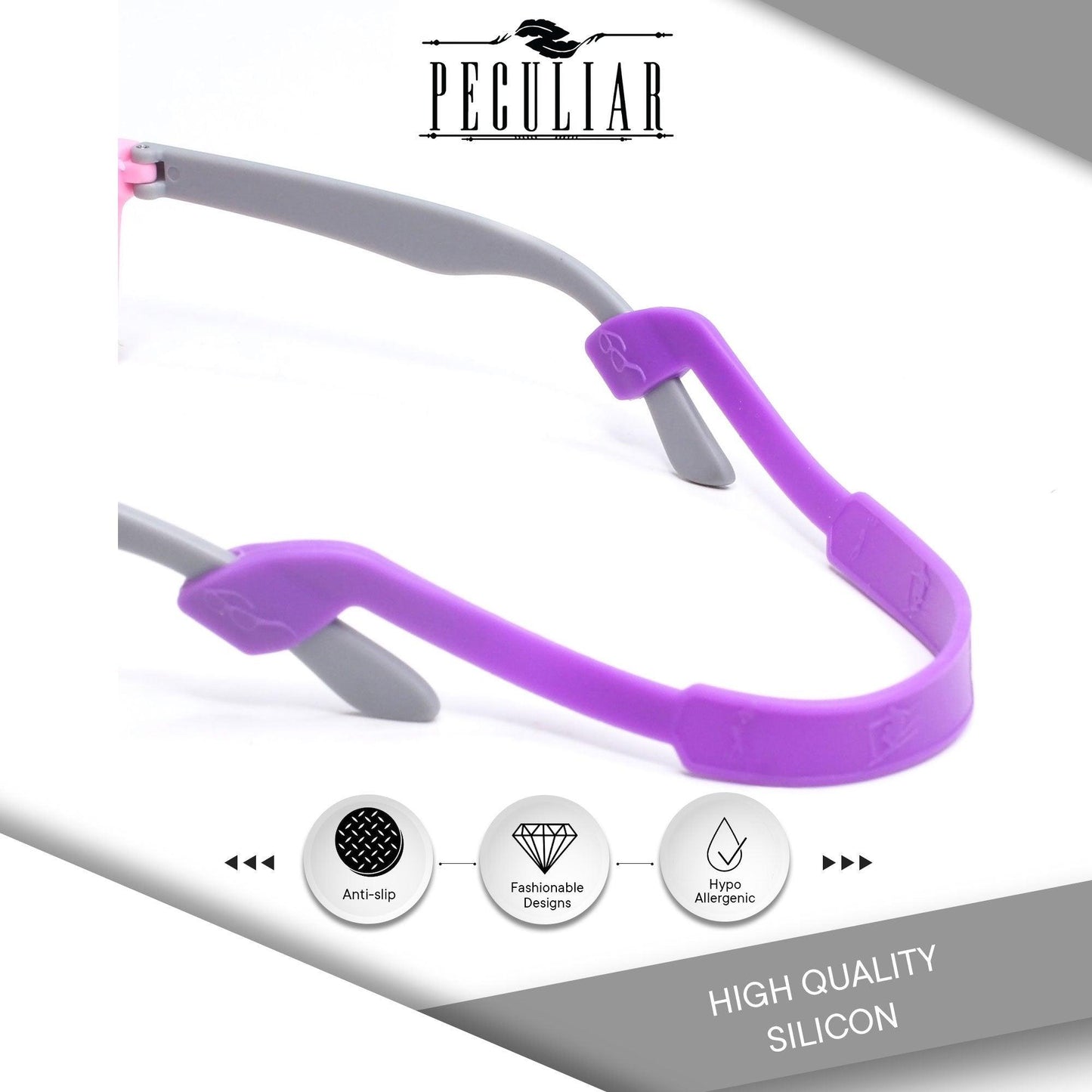 Peculiar S100 Silicon Rubber Eyeglass STRAP End Tips Anti Slip Ear Grip - peculiareyewear
