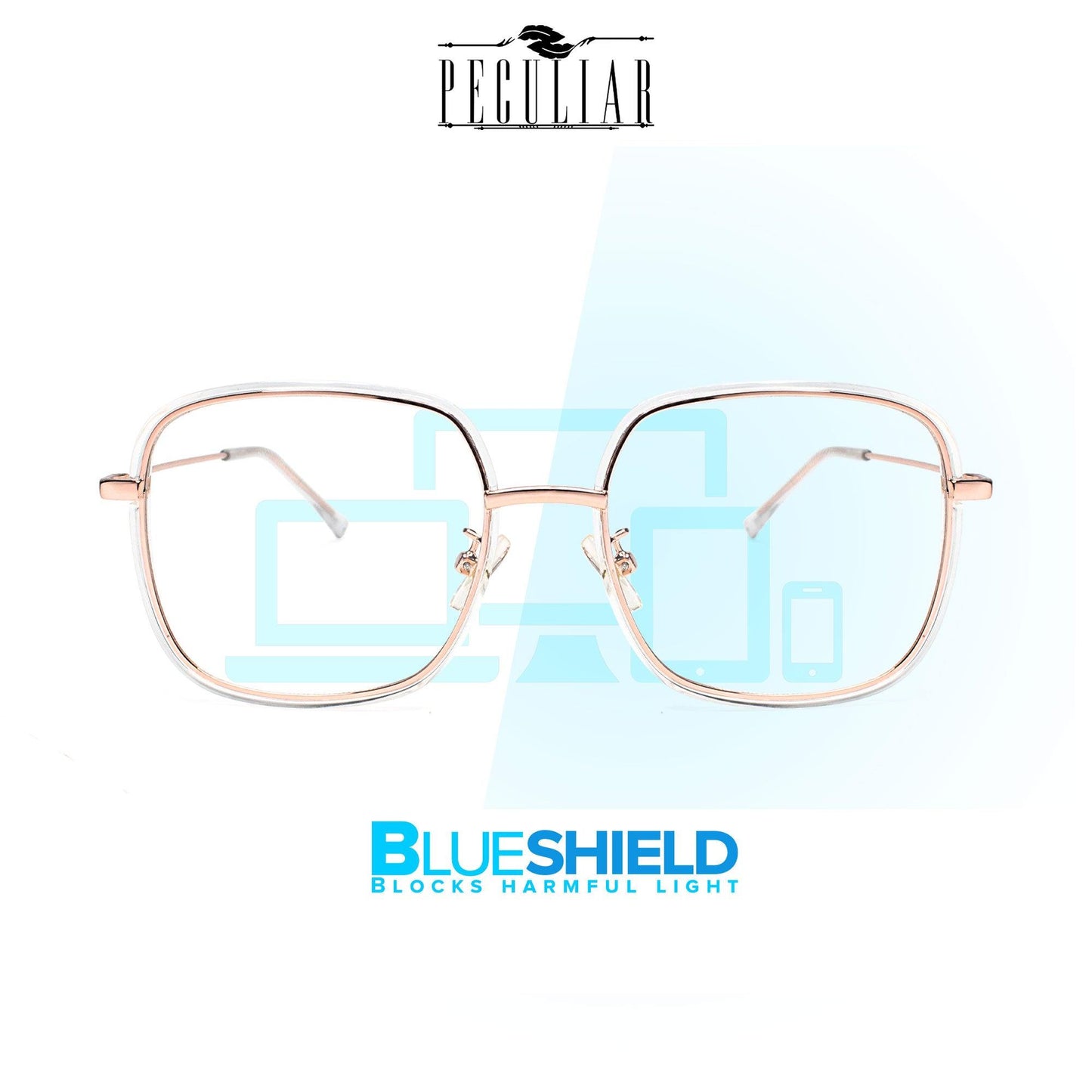 Peculiar KEO Square Computer Eyewear Anti Radiation Glasses UV400 for Men and Women - peculiareyewear