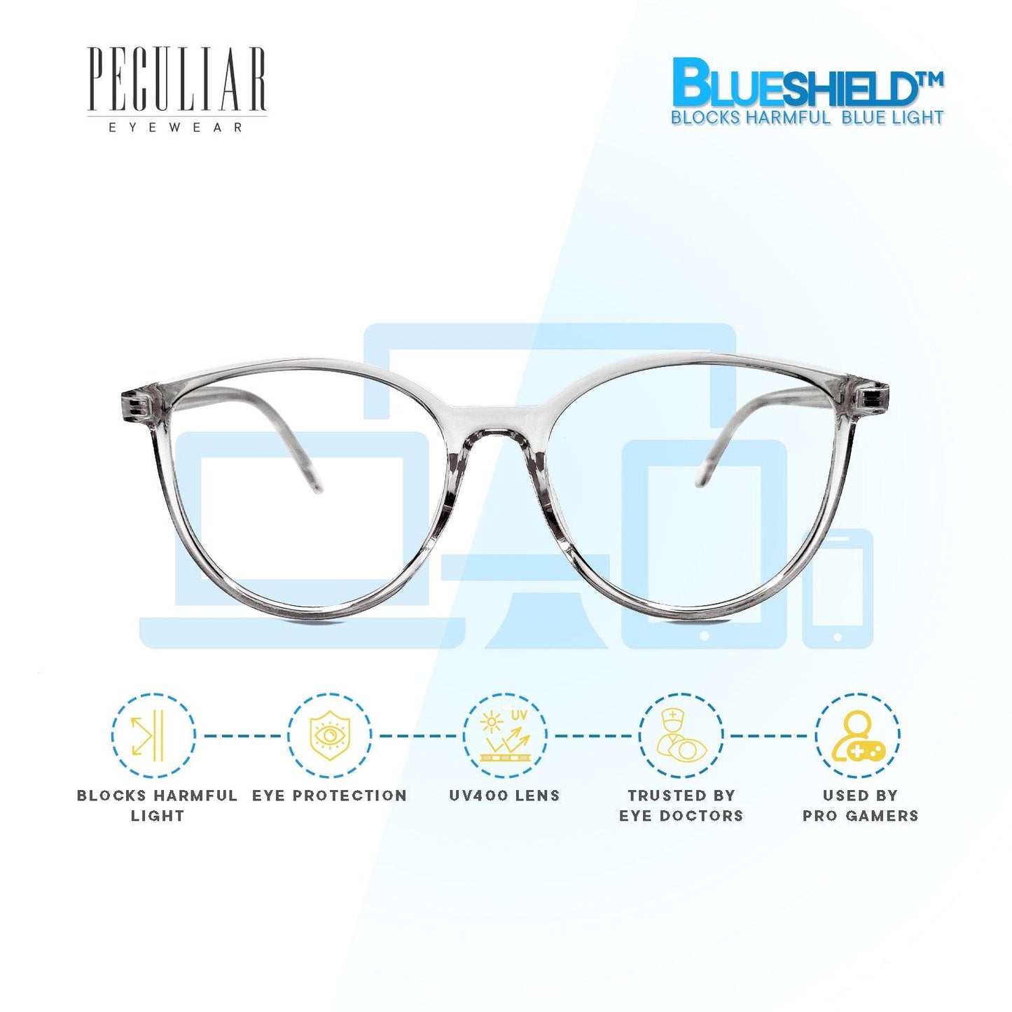 Peculiar REXX Cat Eye FLEX TR90 Frame Anti Radiation Glasses UV400 - peculiareyewear