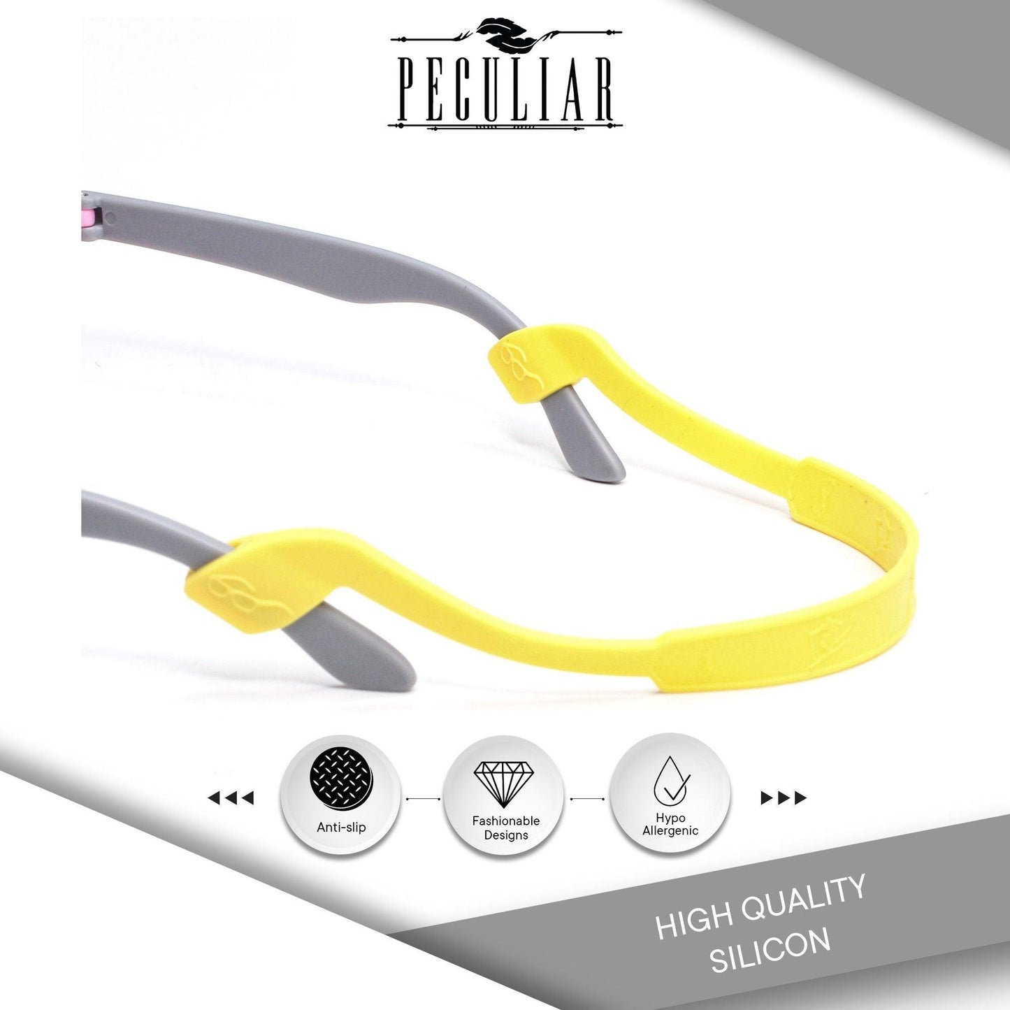 Peculiar S100 Silicon Rubber Eyeglass STRAP End Tips Anti Slip Ear Grip - peculiareyewear