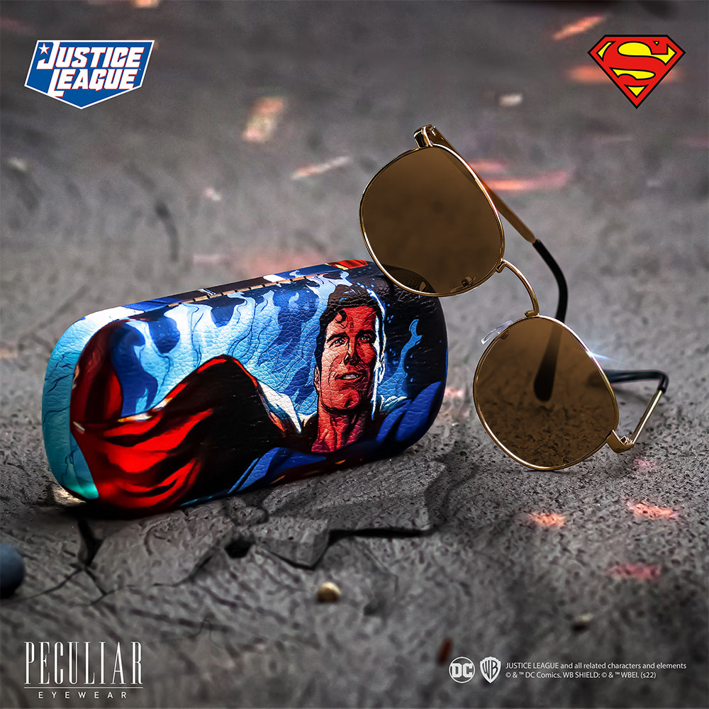 Justice League X Peculiar SUPERMAN Square METAL Frame Anti Radiation Glasses UV400