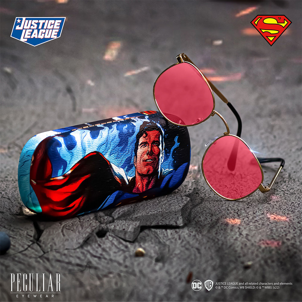 Justice League X Peculiar SUPERMAN Square METAL Frame Anti Radiation Glasses UV400