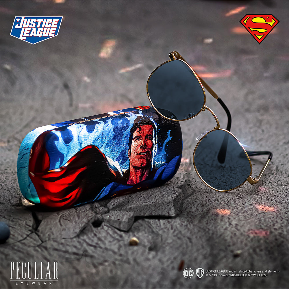 Justice League X Peculiar SUPERMAN Square METAL Frame Anti Radiation Glasses UV400