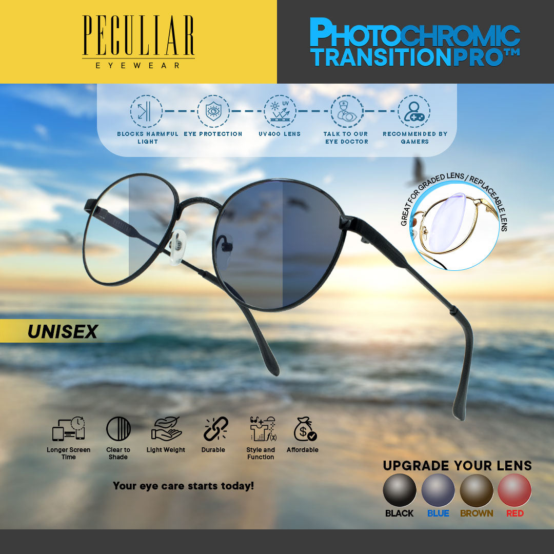 Peculiar ALEX Round Alloy ( 3x Metal Plating) Frame Anti Radiation Glasses UV400