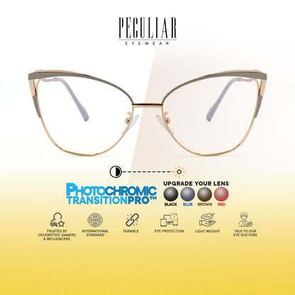 Josephine Cat Eye Metal Frame Photochromic TransitionPro
