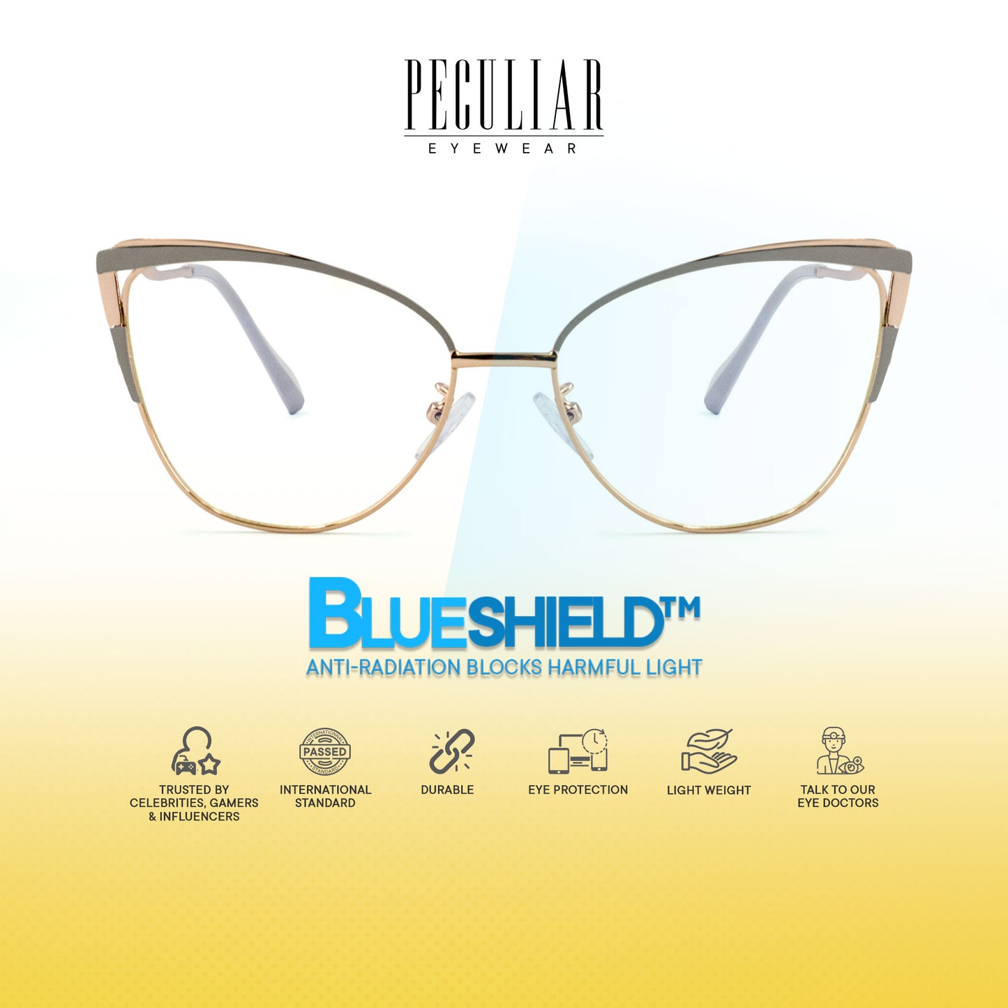 Josephine Cat Eye Metal Frame Photochromic TransitionPro